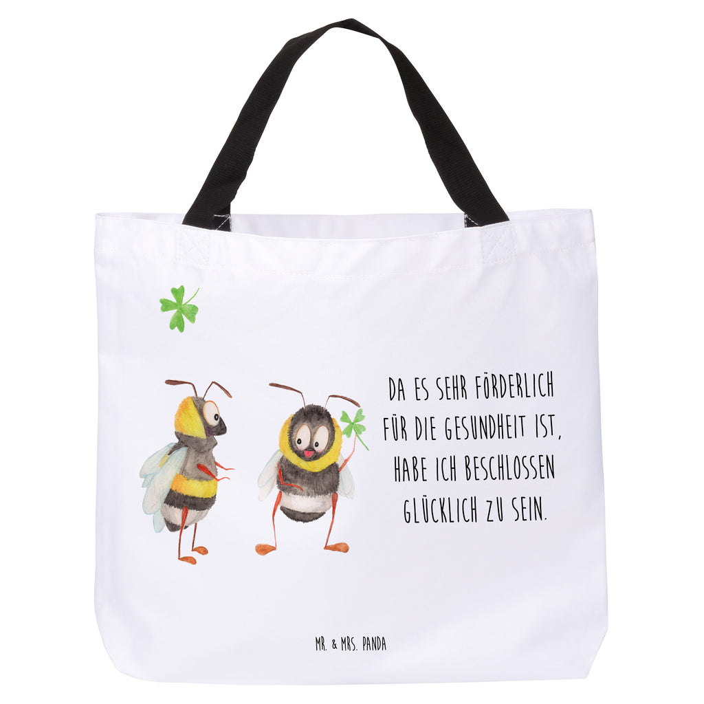 Shopper Hummeln mit Kleeblatt Beutel, Einkaufstasche, Tasche, Strandtasche, Einkaufsbeutel, Shopper, Schultasche, Freizeittasche, Tragebeutel, Schulbeutel, Alltagstasche, Tiermotive, Gute Laune, lustige Sprüche, Tiere, Hummel, Biene, Spruch positiv, Biene Deko, Spruch schön, glücklich sein, glücklich werden, Spruch fröhlich