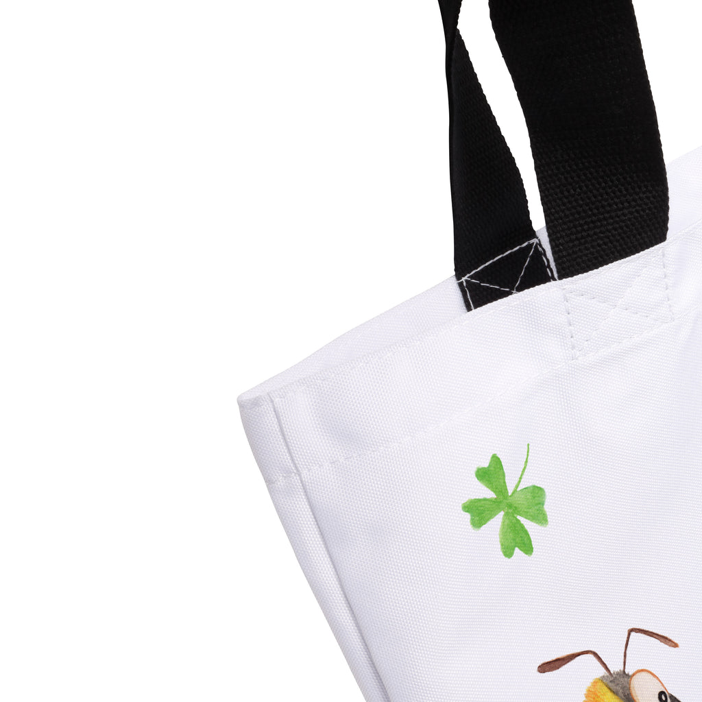 Shopper Hummeln mit Kleeblatt Beutel, Einkaufstasche, Tasche, Strandtasche, Einkaufsbeutel, Shopper, Schultasche, Freizeittasche, Tragebeutel, Schulbeutel, Alltagstasche, Tiermotive, Gute Laune, lustige Sprüche, Tiere, Hummel, Biene, Spruch positiv, Biene Deko, Spruch schön, glücklich sein, glücklich werden, Spruch fröhlich