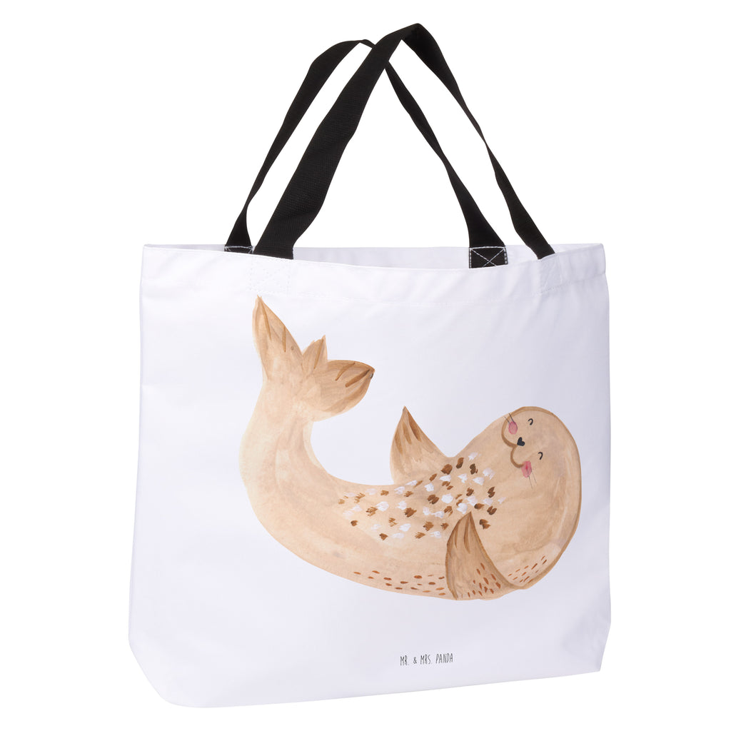 Shopper Robbe liegend Beutel, Einkaufstasche, Tasche, Strandtasche, Einkaufsbeutel, Shopper, Schultasche, Freizeittasche, Tragebeutel, Schulbeutel, Alltagstasche, Tiermotive, Gute Laune, lustige Sprüche, Tiere, Robbe, Robben, Seehund, Strand, Meerestier, Ostsee, Nordsee, Lachen, Freude