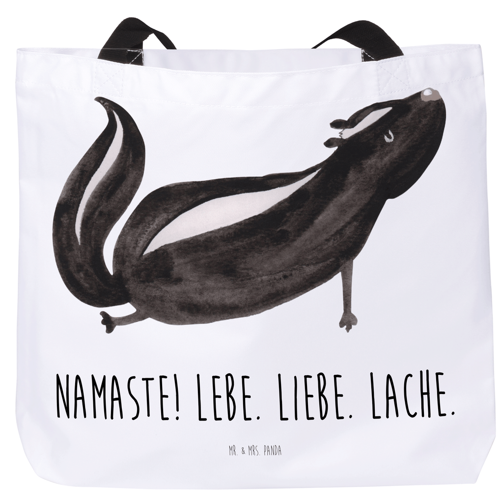Shopper Stinktier Yoga Beutel, Einkaufstasche, Tasche, Strandtasche, Einkaufsbeutel, Shopper, Schultasche, Freizeittasche, Tragebeutel, Schulbeutel, Alltagstasche, Stinktier, Skunk, Wildtier, Raubtier, Stinker, Stinki, Yoga, Namaste, Lebe, Liebe, Lache