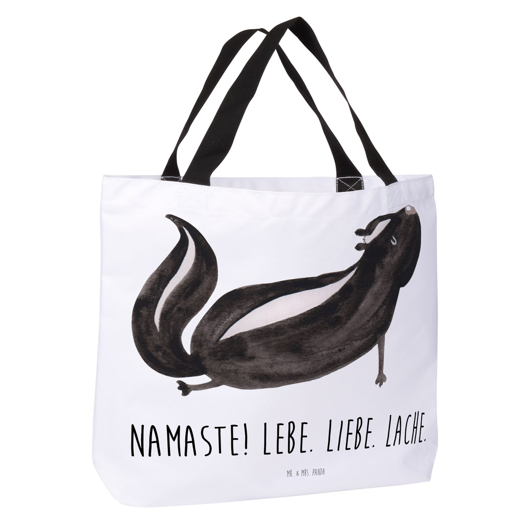 Shopper Stinktier Yoga Beutel, Einkaufstasche, Tasche, Strandtasche, Einkaufsbeutel, Shopper, Schultasche, Freizeittasche, Tragebeutel, Schulbeutel, Alltagstasche, Stinktier, Skunk, Wildtier, Raubtier, Stinker, Stinki, Yoga, Namaste, Lebe, Liebe, Lache