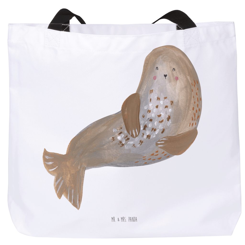 Shopper Robbe lachend Beutel, Einkaufstasche, Tasche, Strandtasche, Einkaufsbeutel, Shopper, Schultasche, Freizeittasche, Tragebeutel, Schulbeutel, Alltagstasche, Tiermotive, Gute Laune, lustige Sprüche, Tiere, Robbe, Robben, Seehund, Strand, Meerestier, Ostsee, Nordsee