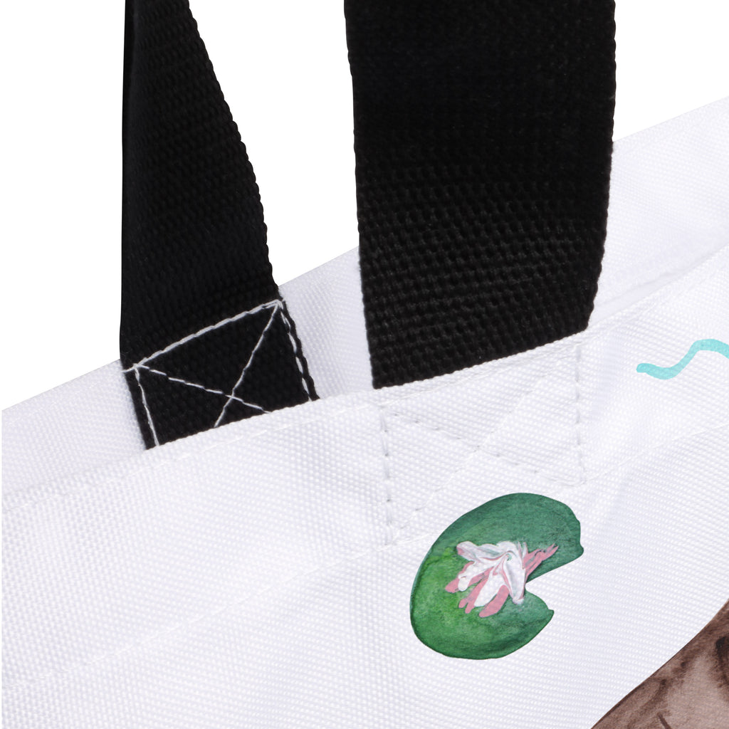 Shopper Otter mit Seerose Beutel, Einkaufstasche, Tasche, Strandtasche, Einkaufsbeutel, Shopper, Schultasche, Freizeittasche, Tragebeutel, Schulbeutel, Alltagstasche, Otter, Fischotter, Seeotter, Otter Seeotter See Otter