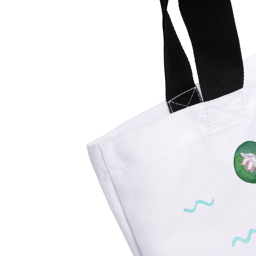 Shopper Otter mit Seerose Beutel, Einkaufstasche, Tasche, Strandtasche, Einkaufsbeutel, Shopper, Schultasche, Freizeittasche, Tragebeutel, Schulbeutel, Alltagstasche, Otter, Fischotter, Seeotter, Otter Seeotter See Otter