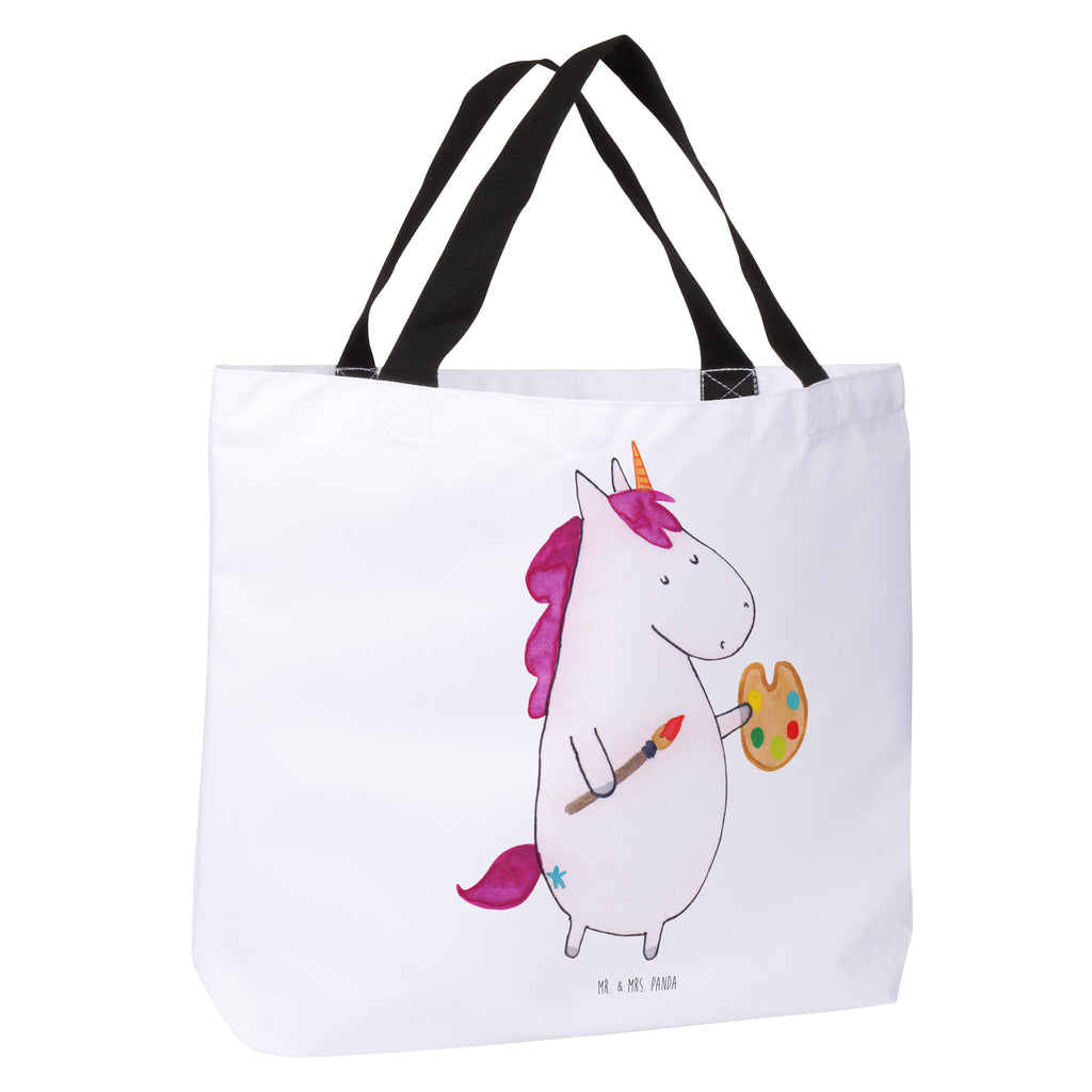 Shopper Einhorn Künstler Beutel, Einkaufstasche, Tasche, Strandtasche, Einkaufsbeutel, Shopper, Schultasche, Freizeittasche, Tragebeutel, Schulbeutel, Alltagstasche, Einhorn, Einhörner, Einhorn Deko, Pegasus, Unicorn, Englisch, Künstler, Artist, Malen, Zeichnen, Welt, Farbe, Stift, Pinsel, Geschenk, Maler
