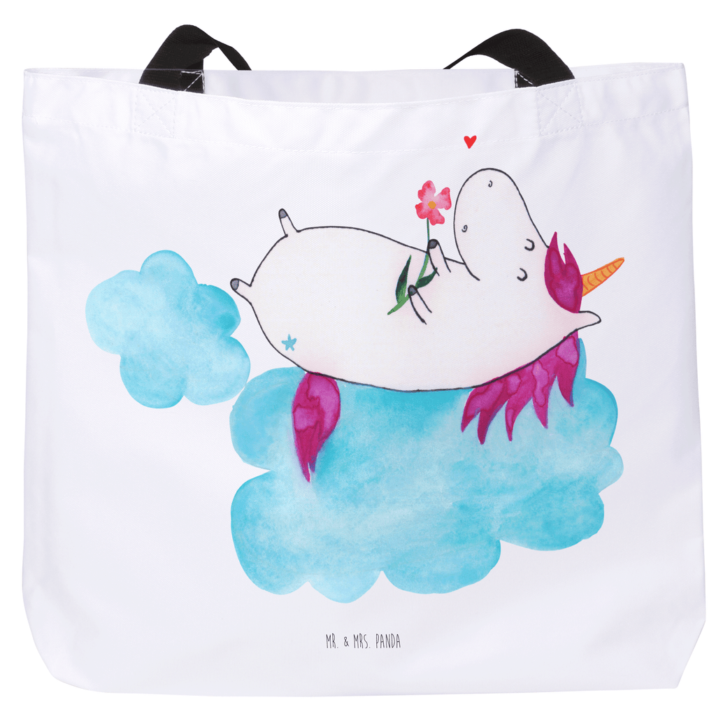 Shopper Einhorn verliebt auf Wolke Beutel, Einkaufstasche, Tasche, Strandtasche, Einkaufsbeutel, Shopper, Schultasche, Freizeittasche, Tragebeutel, Schulbeutel, Alltagstasche, Einhorn, Einhörner, Einhorn Deko, Pegasus, Unicorn, verliebt, Liebe, Liebesbeweis, Freundin, Wolke