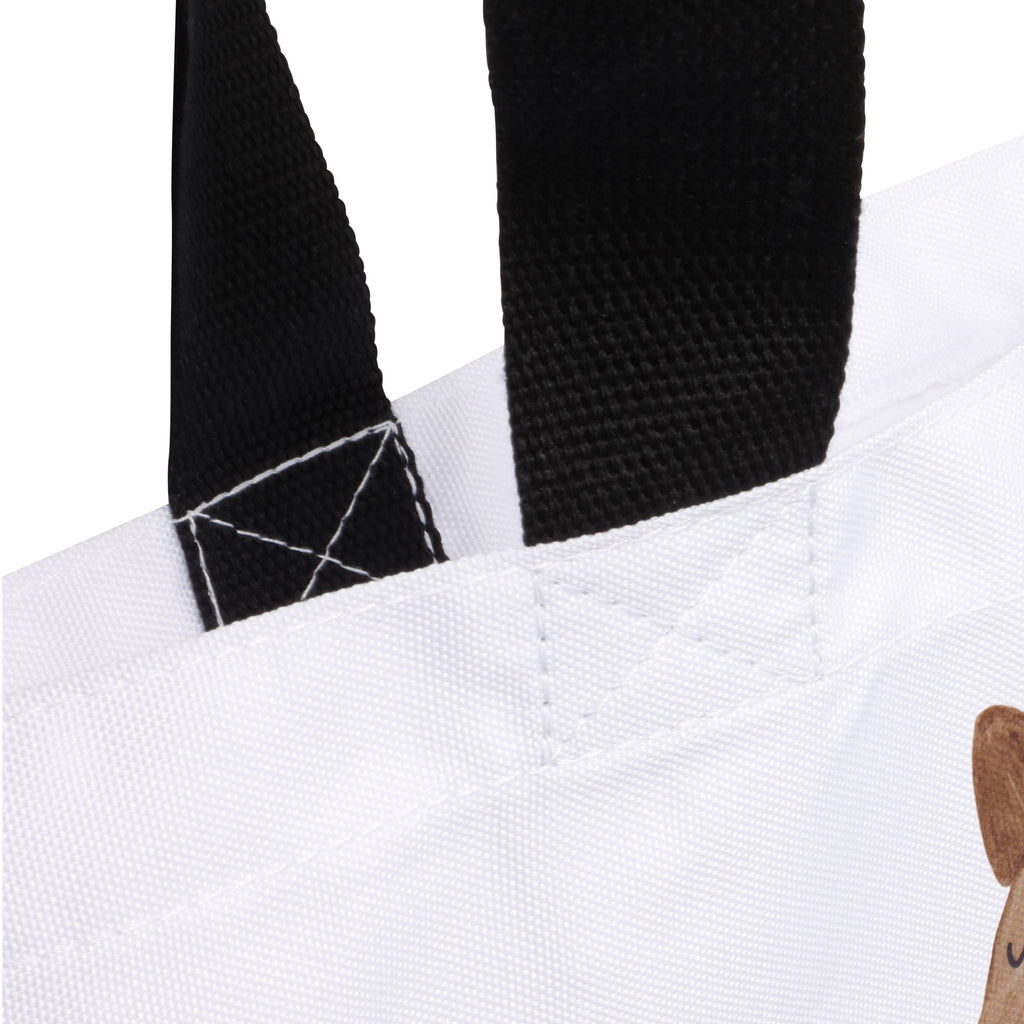 Shopper Hund Dackel fröhlich Beutel, Einkaufstasche, Tasche, Strandtasche, Einkaufsbeutel, Shopper, Schultasche, Freizeittasche, Tragebeutel, Schulbeutel, Alltagstasche, Hund, Hundemotiv, Haustier, Hunderasse, Tierliebhaber, Hundebesitzer, Sprüche, Hunde, Dackel, Dachshund, happy dog