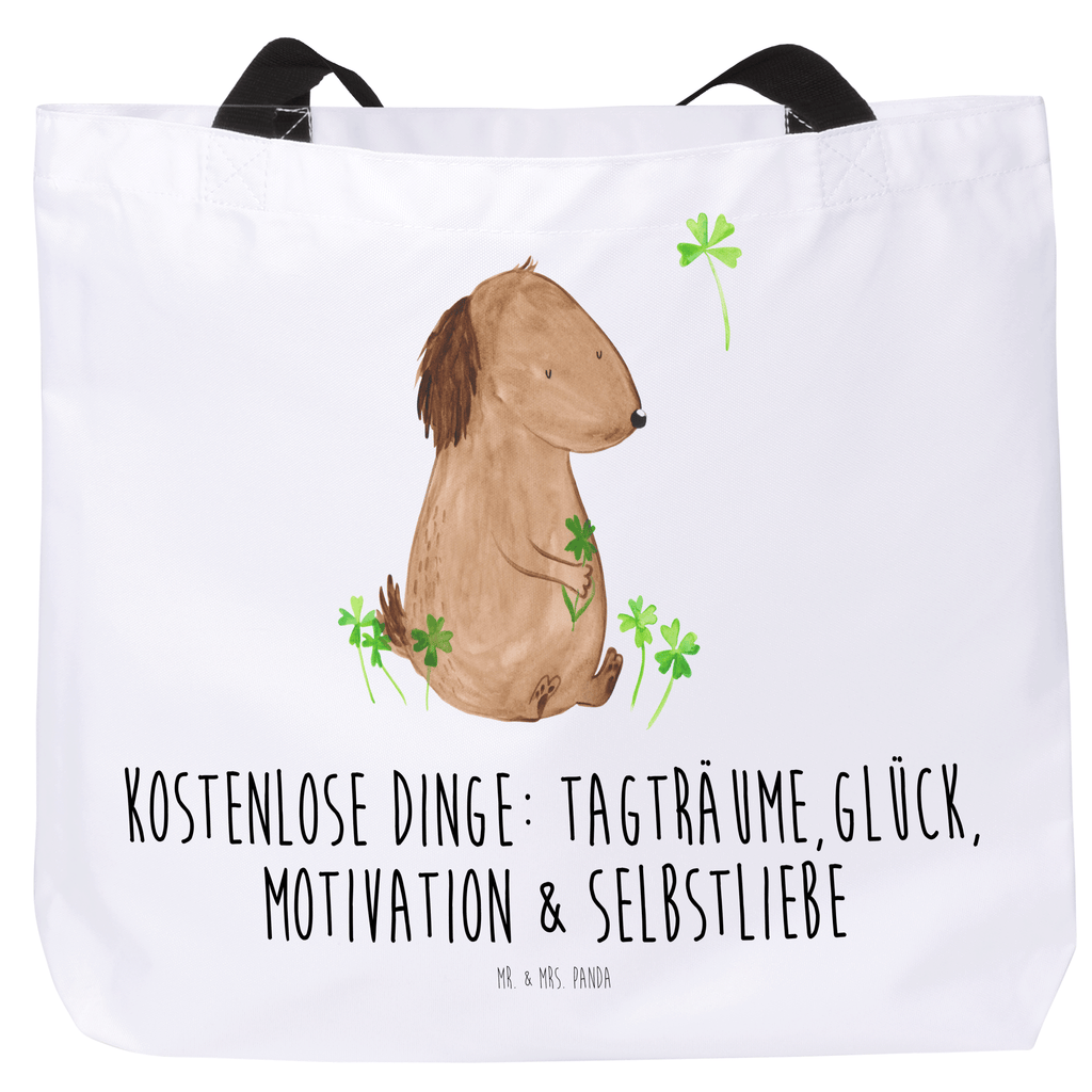 Shopper Hund Kleeblatt Beutel, Einkaufstasche, Tasche, Strandtasche, Einkaufsbeutel, Shopper, Schultasche, Freizeittasche, Tragebeutel, Schulbeutel, Alltagstasche, Hund, Hundemotiv, Haustier, Hunderasse, Tierliebhaber, Hundebesitzer, Sprüche, Kleeblatt, Glück, Tagträume, Motivation, Neuanfang, Geschenk, Glücksbringer, Selbstliebe, Achtsamkeit