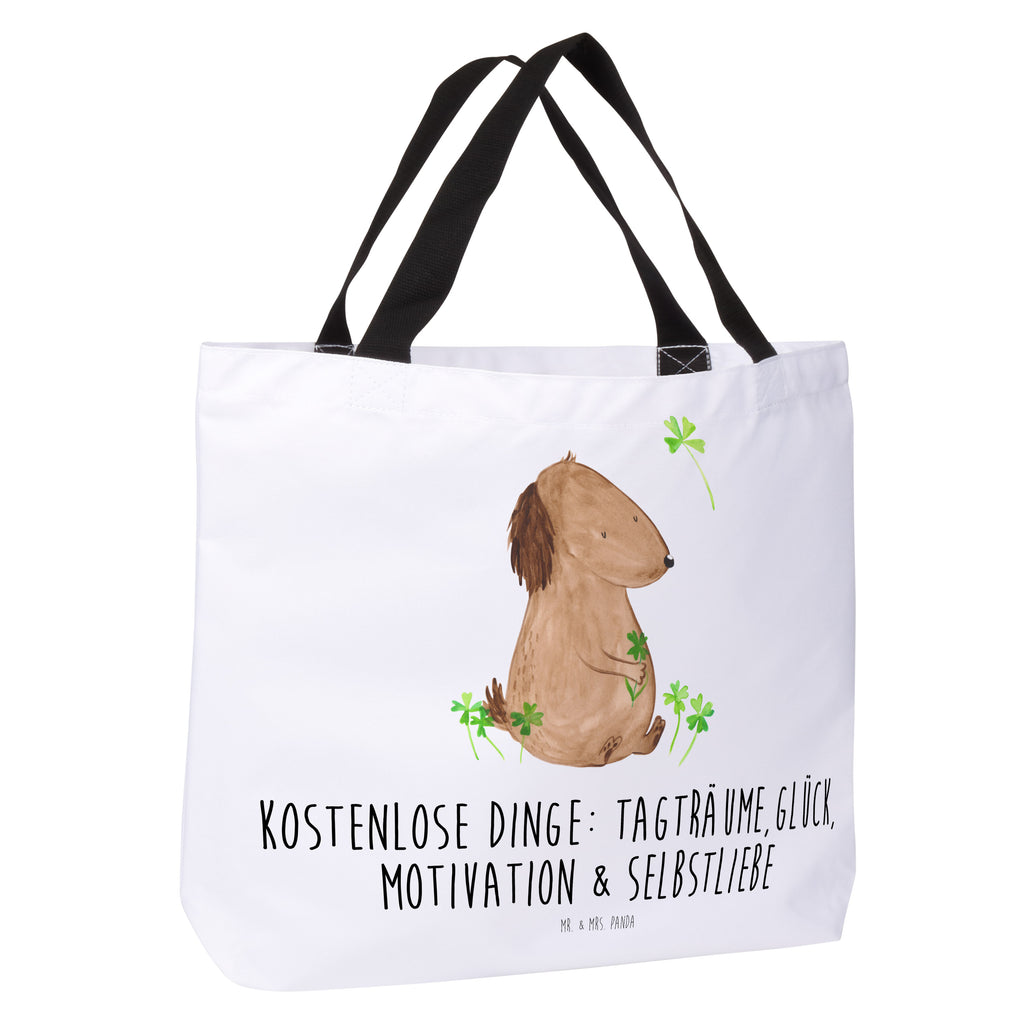Shopper Hund Kleeblatt Beutel, Einkaufstasche, Tasche, Strandtasche, Einkaufsbeutel, Shopper, Schultasche, Freizeittasche, Tragebeutel, Schulbeutel, Alltagstasche, Hund, Hundemotiv, Haustier, Hunderasse, Tierliebhaber, Hundebesitzer, Sprüche, Kleeblatt, Glück, Tagträume, Motivation, Neuanfang, Geschenk, Glücksbringer, Selbstliebe, Achtsamkeit