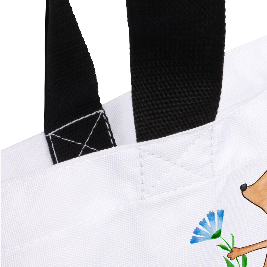 Shopper Igel mit Blume Beutel, Einkaufstasche, Tasche, Strandtasche, Einkaufsbeutel, Shopper, Schultasche, Freizeittasche, Tragebeutel, Schulbeutel, Alltagstasche, Tiermotive, Gute Laune, lustige Sprüche, Tiere, Igel, Gute Besserung, Genesungswünsche, Krankheit, Krankenhaus, krank, Besuch