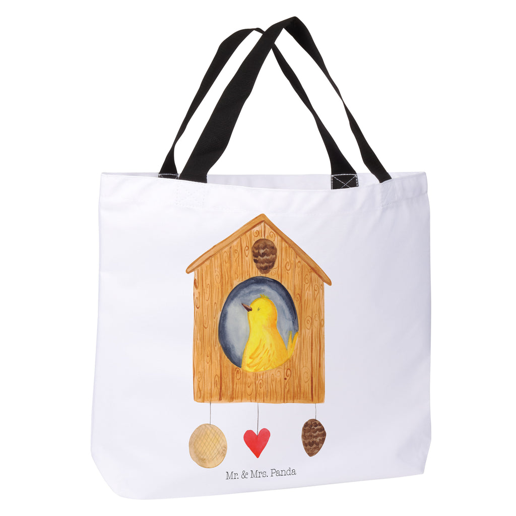 Shopper Vogelhaus sweet Home Beutel, Einkaufstasche, Tasche, Strandtasche, Einkaufsbeutel, Shopper, Schultasche, Freizeittasche, Tragebeutel, Schulbeutel, Alltagstasche, Tiermotive, Gute Laune, lustige Sprüche, Tiere, Vogelhaus, Vogel, Home sweet Home, Einzug, Umzug, Geschenk, Einzugsgeschenk, Hausbau, Haus