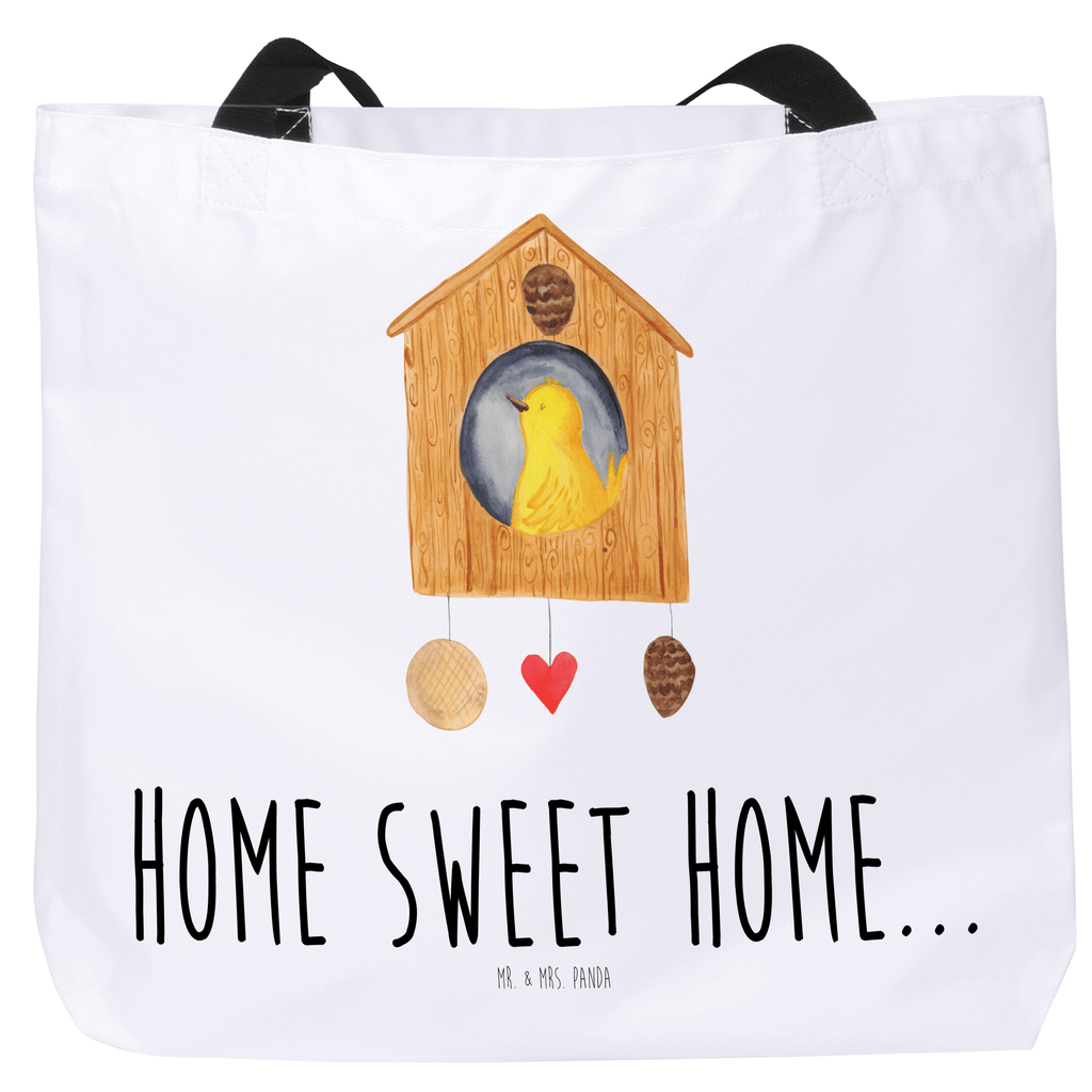 Shopper Vogelhaus sweet Home Beutel, Einkaufstasche, Tasche, Strandtasche, Einkaufsbeutel, Shopper, Schultasche, Freizeittasche, Tragebeutel, Schulbeutel, Alltagstasche, Tiermotive, Gute Laune, lustige Sprüche, Tiere, Vogelhaus, Vogel, Home sweet Home, Einzug, Umzug, Geschenk, Einzugsgeschenk, Hausbau, Haus