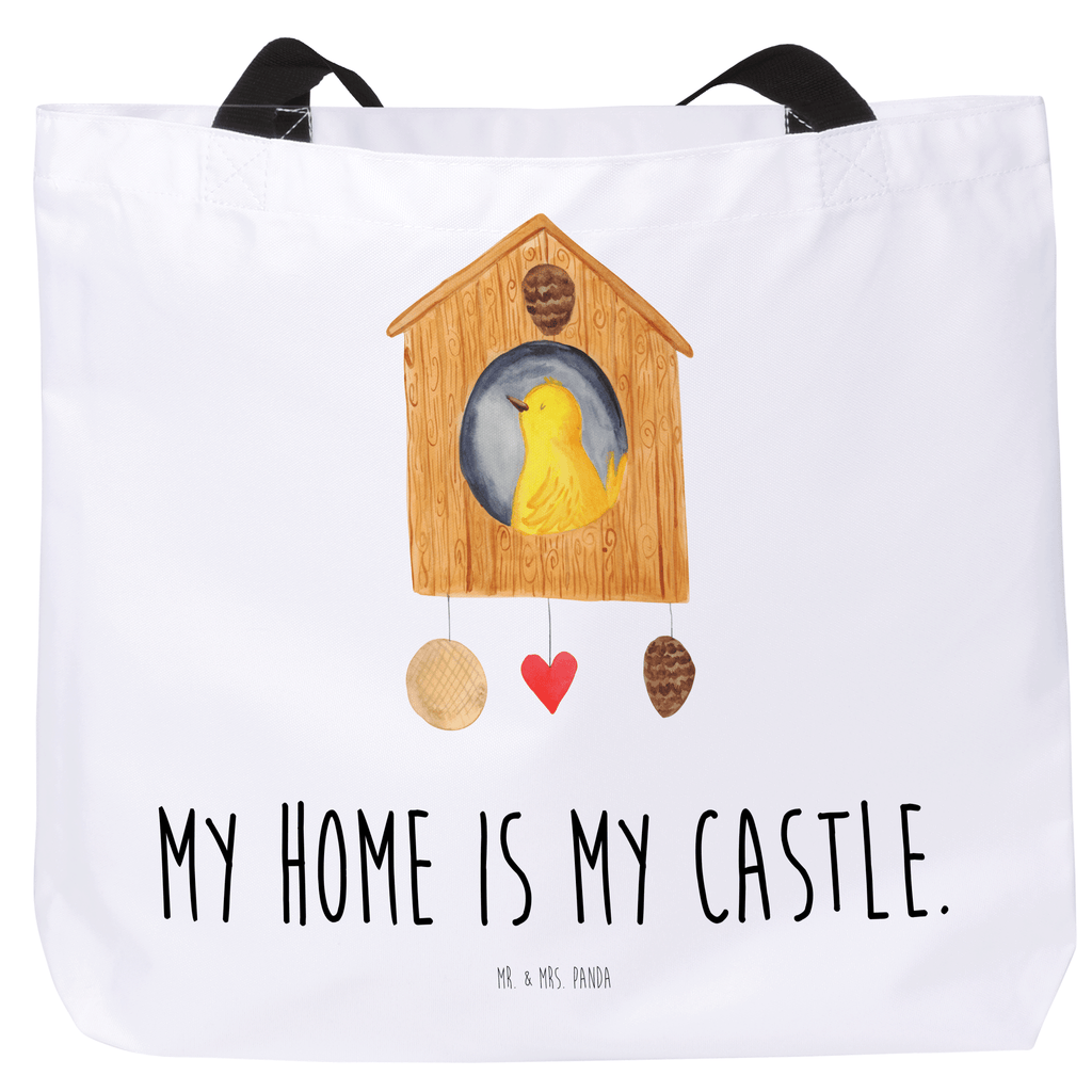 Shopper Vogelhaus Beutel, Einkaufstasche, Tasche, Strandtasche, Einkaufsbeutel, Shopper, Schultasche, Freizeittasche, Tragebeutel, Schulbeutel, Alltagstasche, Tiermotive, Gute Laune, lustige Sprüche, Tiere, Vogel, Vögel, Vogelhaus, Vogelhäuschen, Home sweet home, Zuhause, Nest, Eigenheim, Familie, Wohnung, Haus, unser Haus, Lieblingsort, Castle