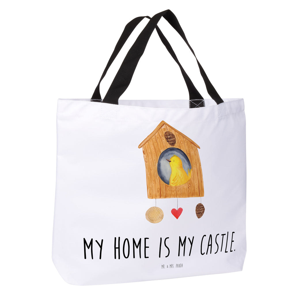 Shopper Vogelhaus Beutel, Einkaufstasche, Tasche, Strandtasche, Einkaufsbeutel, Shopper, Schultasche, Freizeittasche, Tragebeutel, Schulbeutel, Alltagstasche, Tiermotive, Gute Laune, lustige Sprüche, Tiere, Vogel, Vögel, Vogelhaus, Vogelhäuschen, Home sweet home, Zuhause, Nest, Eigenheim, Familie, Wohnung, Haus, unser Haus, Lieblingsort, Castle