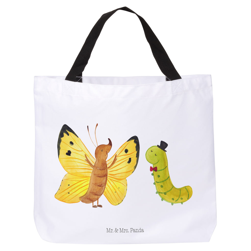 Shopper Raupe & Schmetterling Beutel, Einkaufstasche, Tasche, Strandtasche, Einkaufsbeutel, Shopper, Schultasche, Freizeittasche, Tragebeutel, Schulbeutel, Alltagstasche, Tiermotive, Gute Laune, lustige Sprüche, Tiere, Raupe, Schmetterling, Zitronenfalter, Entwicklung, Erwachsen werden, Kokon, Hut, Hütchen, Schönheit, Aufwachsen