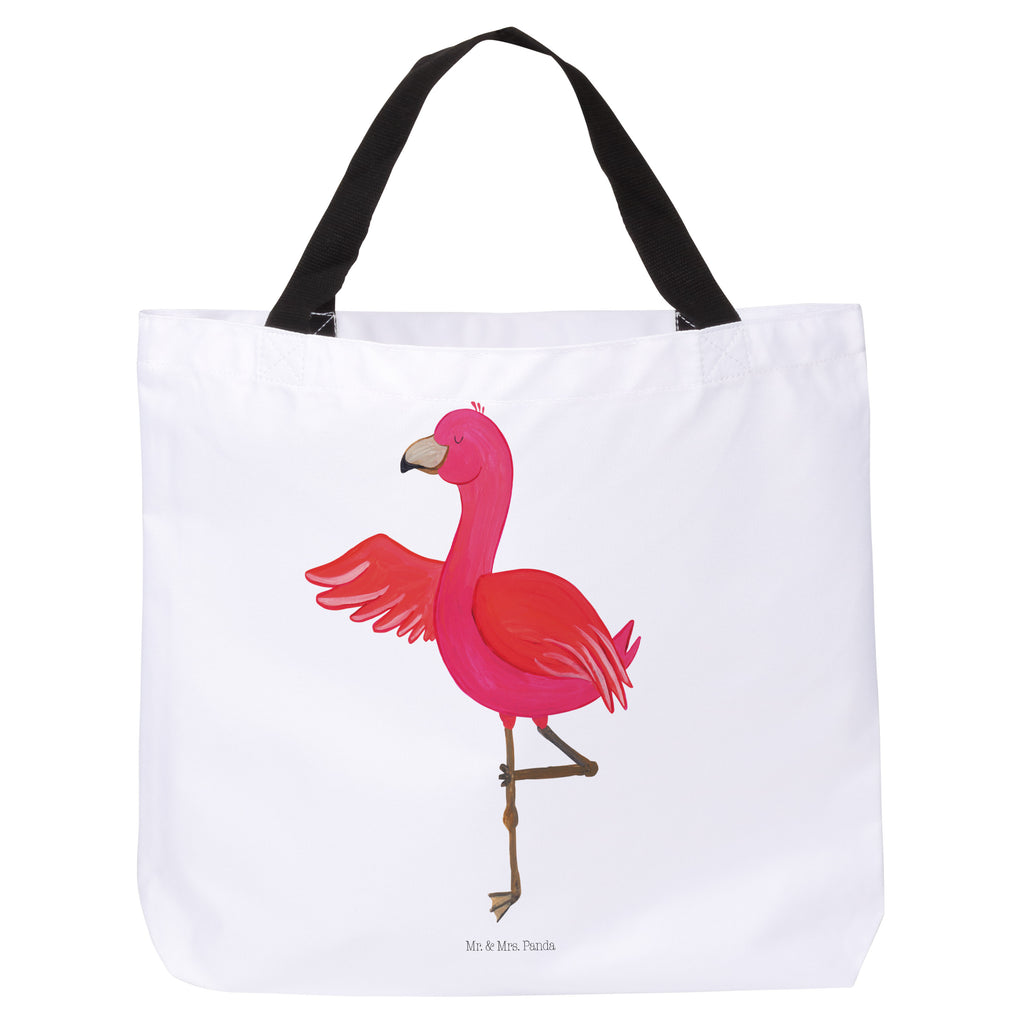 Shopper Flamingo Yoga Beutel, Einkaufstasche, Tasche, Strandtasche, Einkaufsbeutel, Shopper, Schultasche, Freizeittasche, Tragebeutel, Schulbeutel, Alltagstasche, Flamingo, Vogel, Yoga, Namaste, Achtsamkeit, Yoga-Übung, Entspannung, Ärger, Aufregen, Tiefenentspannung