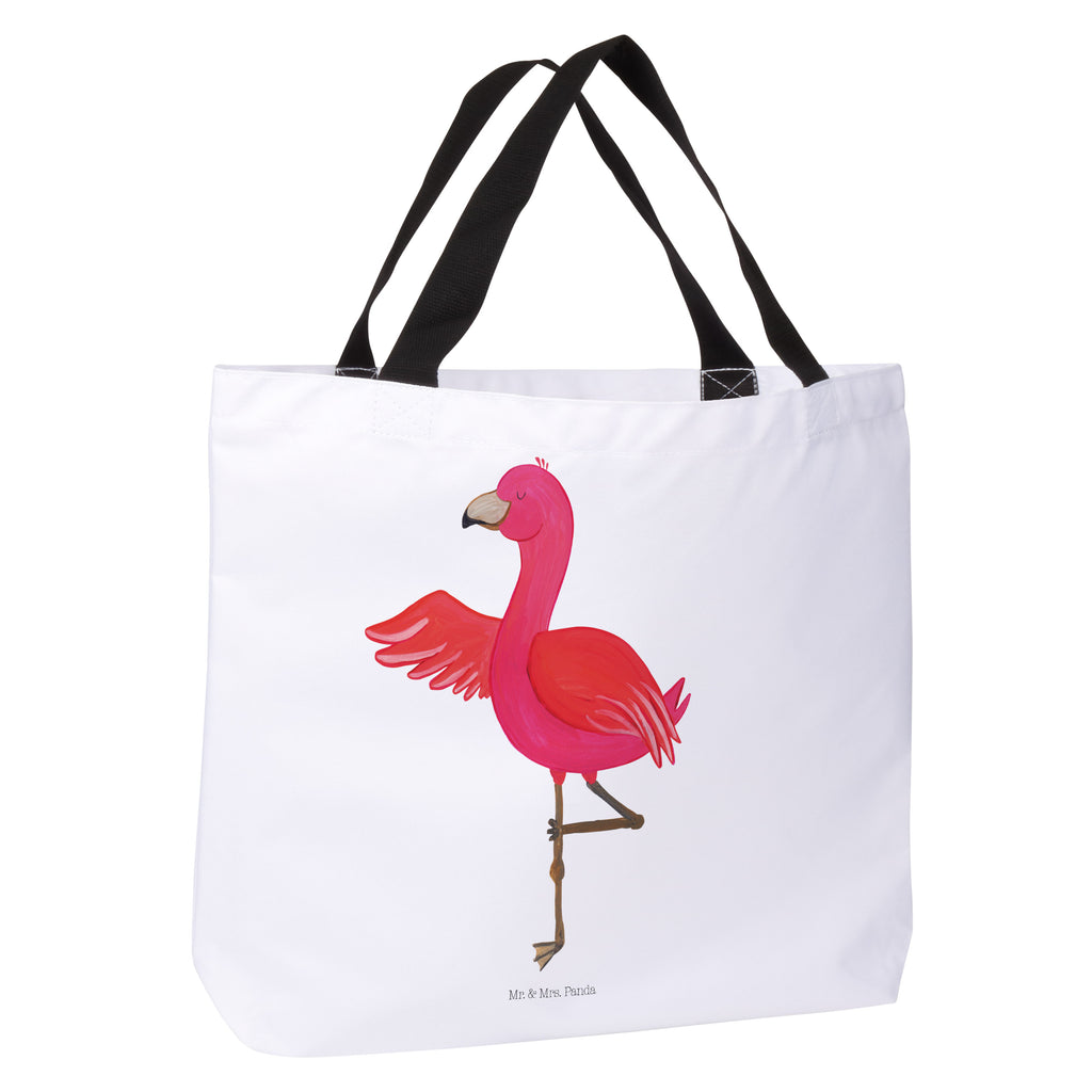 Shopper Flamingo Yoga Beutel, Einkaufstasche, Tasche, Strandtasche, Einkaufsbeutel, Shopper, Schultasche, Freizeittasche, Tragebeutel, Schulbeutel, Alltagstasche, Flamingo, Vogel, Yoga, Namaste, Achtsamkeit, Yoga-Übung, Entspannung, Ärger, Aufregen, Tiefenentspannung