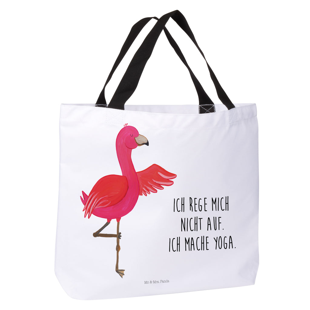 Shopper Flamingo Yoga Beutel, Einkaufstasche, Tasche, Strandtasche, Einkaufsbeutel, Shopper, Schultasche, Freizeittasche, Tragebeutel, Schulbeutel, Alltagstasche, Flamingo, Vogel, Yoga, Namaste, Achtsamkeit, Yoga-Übung, Entspannung, Ärger, Aufregen, Tiefenentspannung