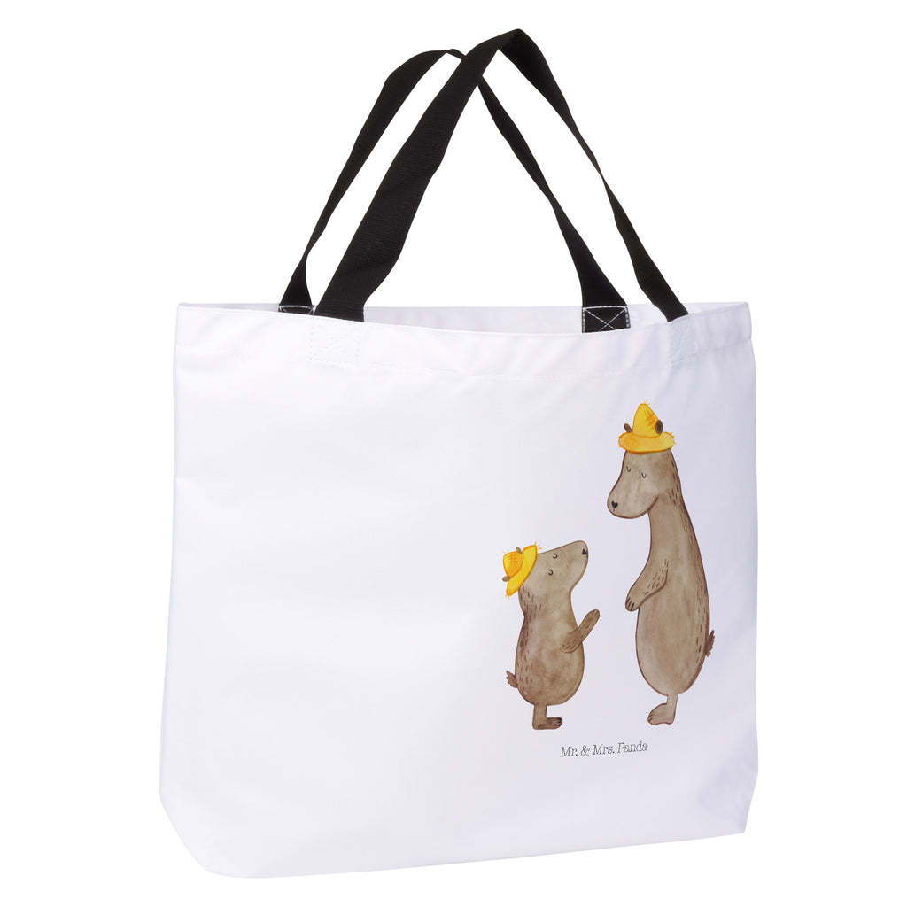 Shopper Bären mit Hut Beutel, Einkaufstasche, Tasche, Strandtasche, Einkaufsbeutel, Shopper, Schultasche, Freizeittasche, Tragebeutel, Schulbeutel, Alltagstasche, Familie, Vatertag, Muttertag, Bruder, Schwester, Mama, Papa, Oma, Opa, Bär, Bären, Vater, Papi, Paps, Dad, Daddy, Lieblingsmensch, Sohn, Söhne, Kind, Kinder, Vater-Sohn, Family, Vorbild