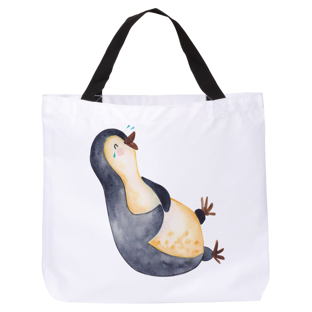 Shopper Pinguin lachend Beutel, Einkaufstasche, Tasche, Strandtasche, Einkaufsbeutel, Shopper, Schultasche, Freizeittasche, Tragebeutel, Schulbeutel, Alltagstasche, Pinguin, Pinguine, lustiger Spruch, Optimismus, Fröhlich, Lachen, Humor, Fröhlichkeit