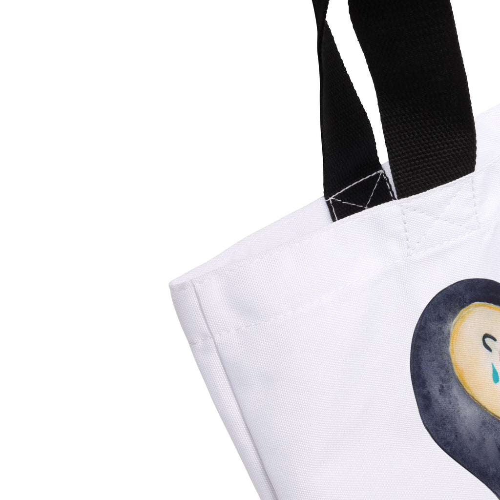 Shopper Pinguin lachend Beutel, Einkaufstasche, Tasche, Strandtasche, Einkaufsbeutel, Shopper, Schultasche, Freizeittasche, Tragebeutel, Schulbeutel, Alltagstasche, Pinguin, Pinguine, lustiger Spruch, Optimismus, Fröhlich, Lachen, Humor, Fröhlichkeit