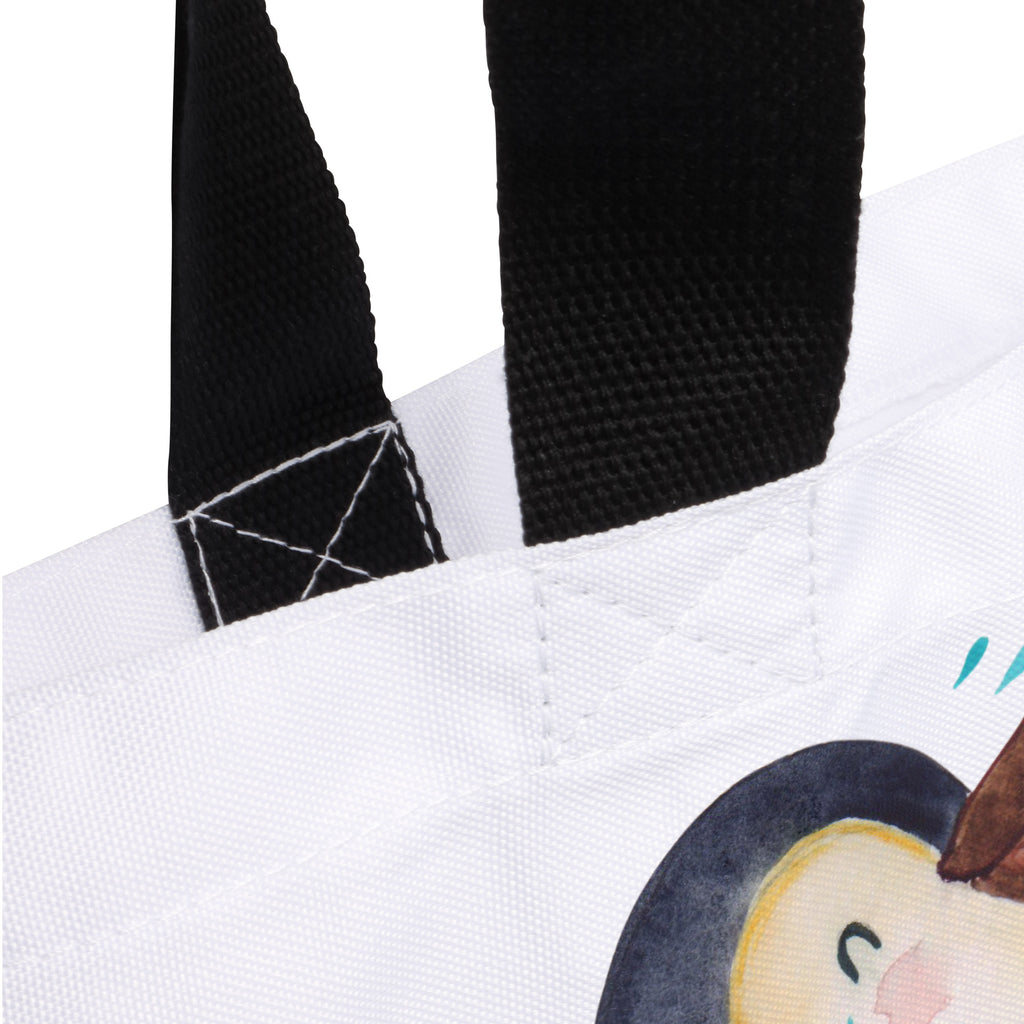 Shopper Pinguin lachend Beutel, Einkaufstasche, Tasche, Strandtasche, Einkaufsbeutel, Shopper, Schultasche, Freizeittasche, Tragebeutel, Schulbeutel, Alltagstasche, Pinguin, Pinguine, lustiger Spruch, Optimismus, Fröhlich, Lachen, Humor, Fröhlichkeit
