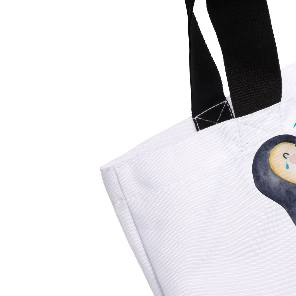Shopper Pinguin lachend Beutel, Einkaufstasche, Tasche, Strandtasche, Einkaufsbeutel, Shopper, Schultasche, Freizeittasche, Tragebeutel, Schulbeutel, Alltagstasche, Pinguin, Pinguine, lustiger Spruch, Optimismus, Fröhlich, Lachen, Humor, Fröhlichkeit