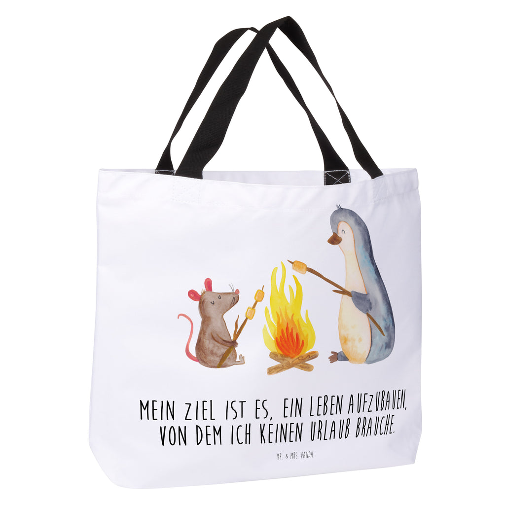 Shopper Pinguin Lagerfeuer Beutel, Einkaufstasche, Tasche, Strandtasche, Einkaufsbeutel, Shopper, Schultasche, Freizeittasche, Tragebeutel, Schulbeutel, Alltagstasche, Pinguin, Maus, Pinguine, Lagerfeuer, Leben, Arbeit, Job, Motivation, Büro, Büroalltag, Lebensspruch, Lebensmotivation, Neustart, Liebe, grillen, Feuer, Marshmallows