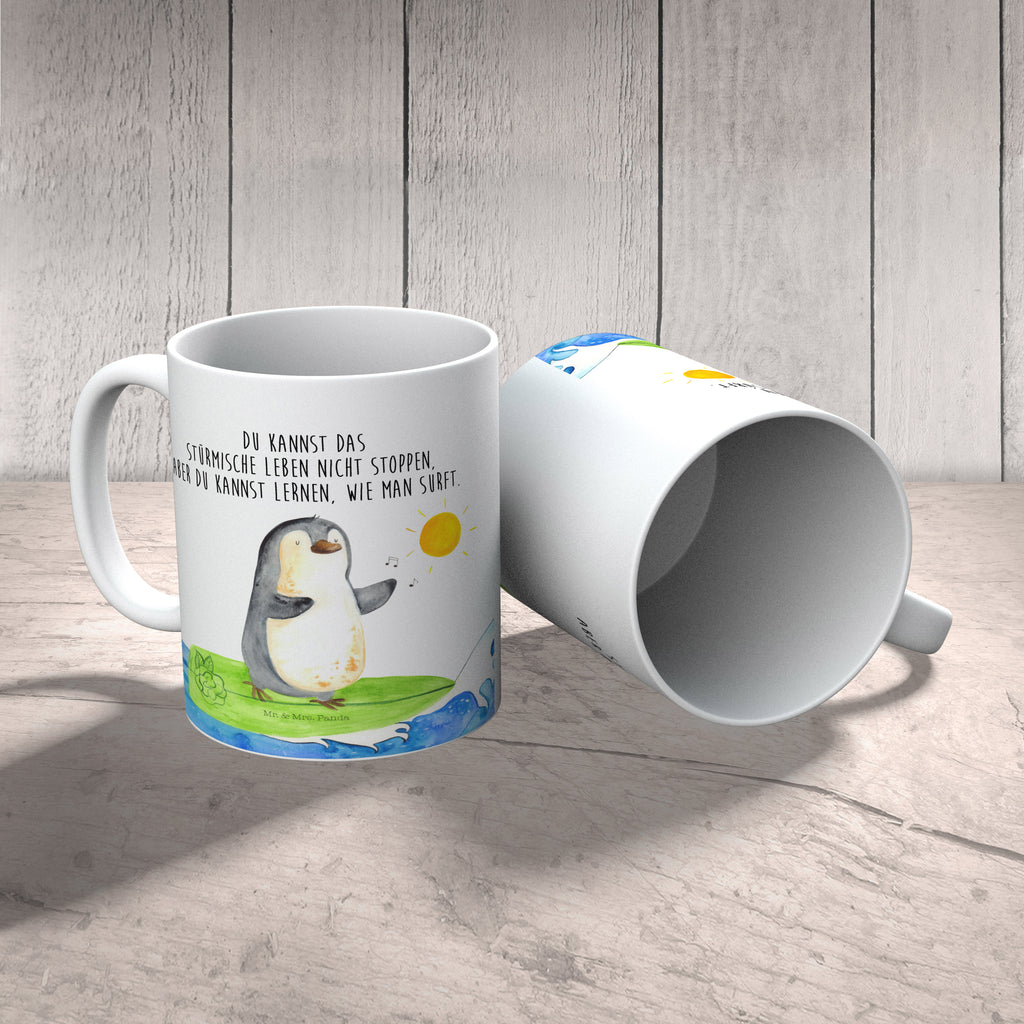 Kindertasse Pinguin Surfer Kunststoff Tasse, Kindergarten, Tasse, Trinkbecher, Camping Becher, Kaffeetasse, Kunststoffbecher, Kindergartenbecher, Outdoorgeschirr, Kunststoffgeschirr, Reisebecher, Reisetasse, Kinderbecher, Pinguin, Pinguine, surfen, Surfer, Hawaii, Urlaub, Wellen, Wellen reiten, Portugal
