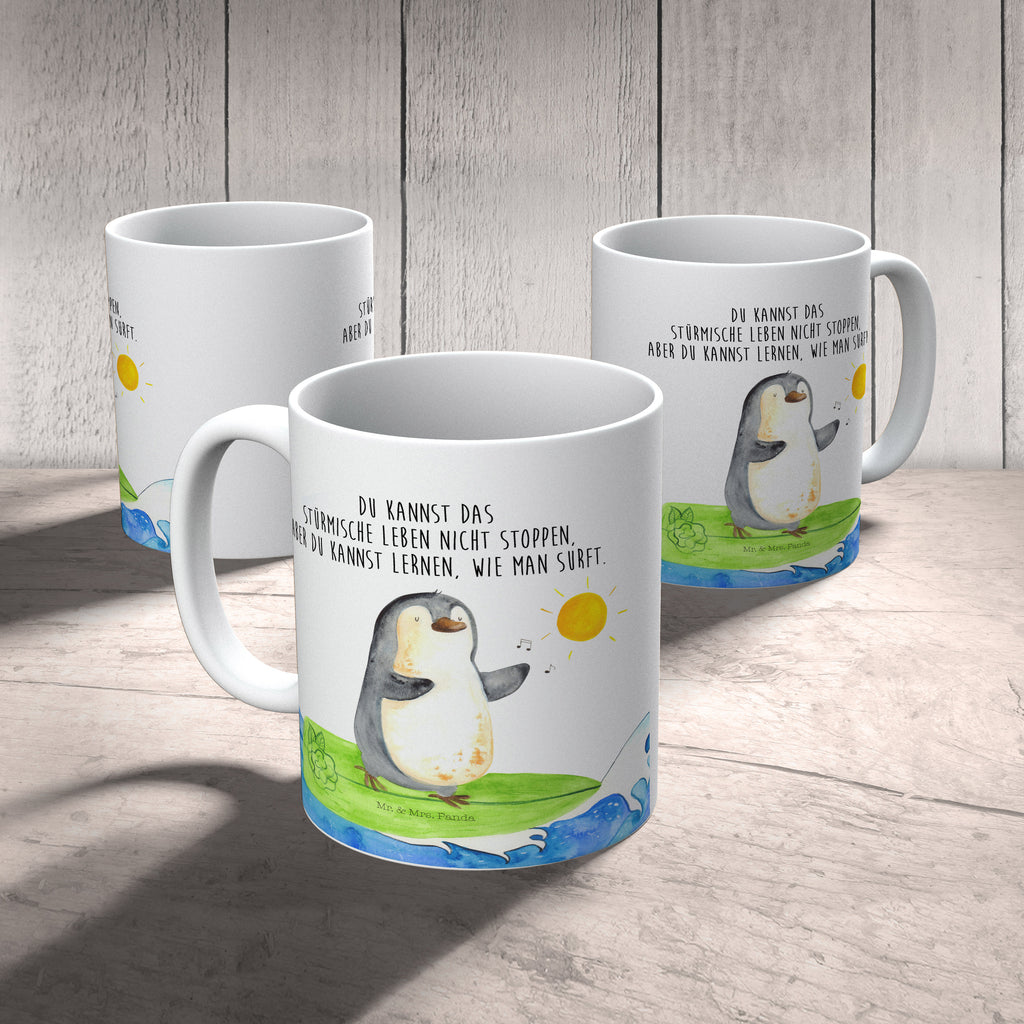 Kindertasse Pinguin Surfer Kunststoff Tasse, Kindergarten, Tasse, Trinkbecher, Camping Becher, Kaffeetasse, Kunststoffbecher, Kindergartenbecher, Outdoorgeschirr, Kunststoffgeschirr, Reisebecher, Reisetasse, Kinderbecher, Pinguin, Pinguine, surfen, Surfer, Hawaii, Urlaub, Wellen, Wellen reiten, Portugal