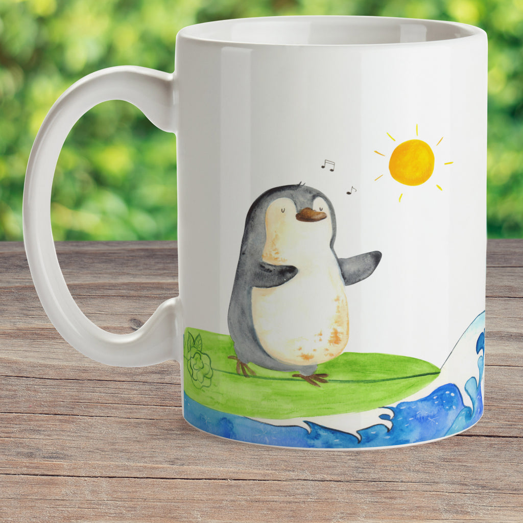 Kindertasse Pinguin Surfer Kunststoff Tasse, Kindergarten, Tasse, Trinkbecher, Camping Becher, Kaffeetasse, Kunststoffbecher, Kindergartenbecher, Outdoorgeschirr, Kunststoffgeschirr, Reisebecher, Reisetasse, Kinderbecher, Pinguin, Pinguine, surfen, Surfer, Hawaii, Urlaub, Wellen, Wellen reiten, Portugal