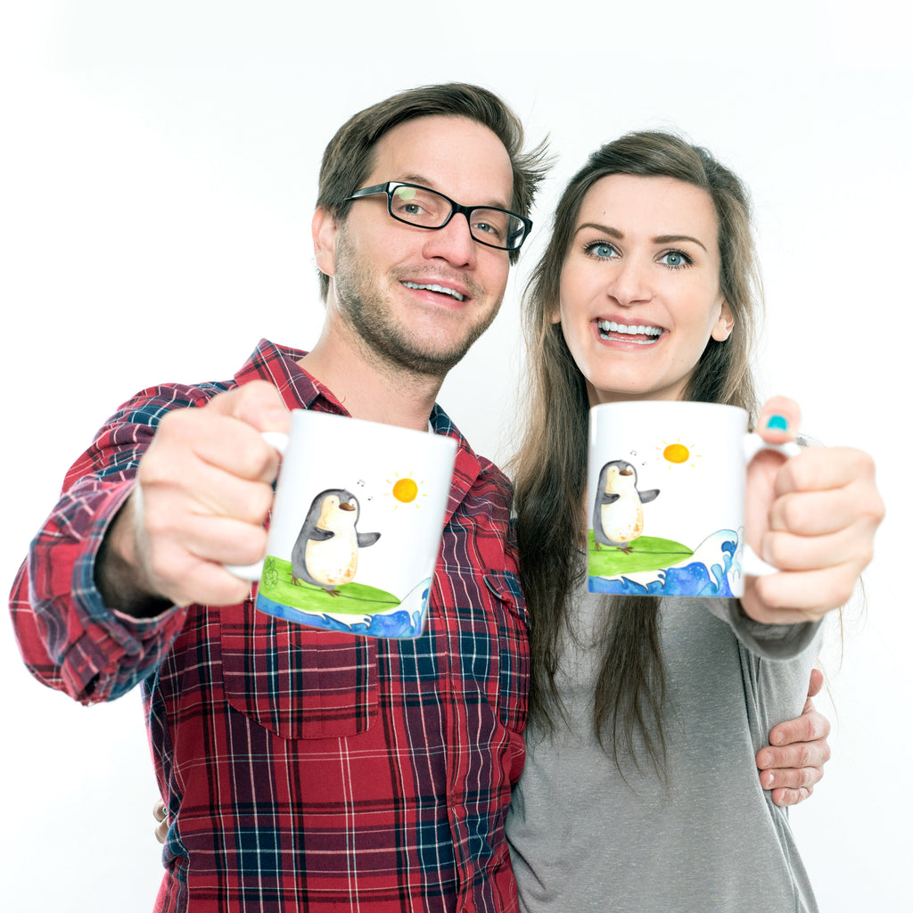 Kindertasse Pinguin Surfer Kunststoff Tasse, Kindergarten, Tasse, Trinkbecher, Camping Becher, Kaffeetasse, Kunststoffbecher, Kindergartenbecher, Outdoorgeschirr, Kunststoffgeschirr, Reisebecher, Reisetasse, Kinderbecher, Pinguin, Pinguine, surfen, Surfer, Hawaii, Urlaub, Wellen, Wellen reiten, Portugal