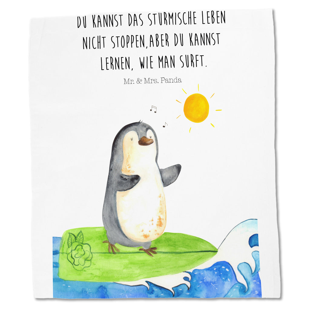 Tragetasche Pinguin Surfer Beuteltasche, Beutel, Einkaufstasche, Jutebeutel, Stoffbeutel, Pinguin, Pinguine, surfen, Surfer, Hawaii, Urlaub, Wellen, Wellen reiten, Portugal