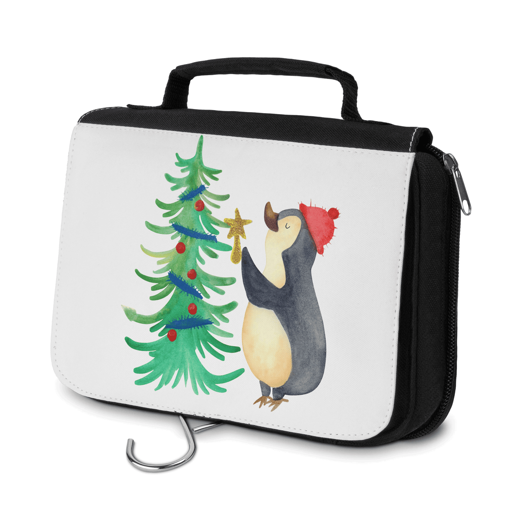 Kulturbeutel Pinguin Weihnachtsbaum Kulturbeutel, Zum Aufhängen, Waschtasche, Kosmetiktasche, Damen, Herren, Aufbewahrungstasche, Schminktasche, Kosmetikbeutel, Organizer, Kulturtasche, Schminkutensil, Winter, Weihnachten, Weihnachtsdeko, Nikolaus, Advent, Heiligabend, Wintermotiv, Pinguin