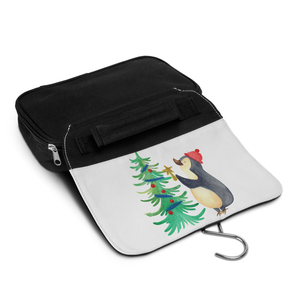 Kulturbeutel Pinguin Weihnachtsbaum Kulturbeutel, Zum Aufhängen, Waschtasche, Kosmetiktasche, Damen, Herren, Aufbewahrungstasche, Schminktasche, Kosmetikbeutel, Organizer, Kulturtasche, Schminkutensil, Winter, Weihnachten, Weihnachtsdeko, Nikolaus, Advent, Heiligabend, Wintermotiv, Pinguin