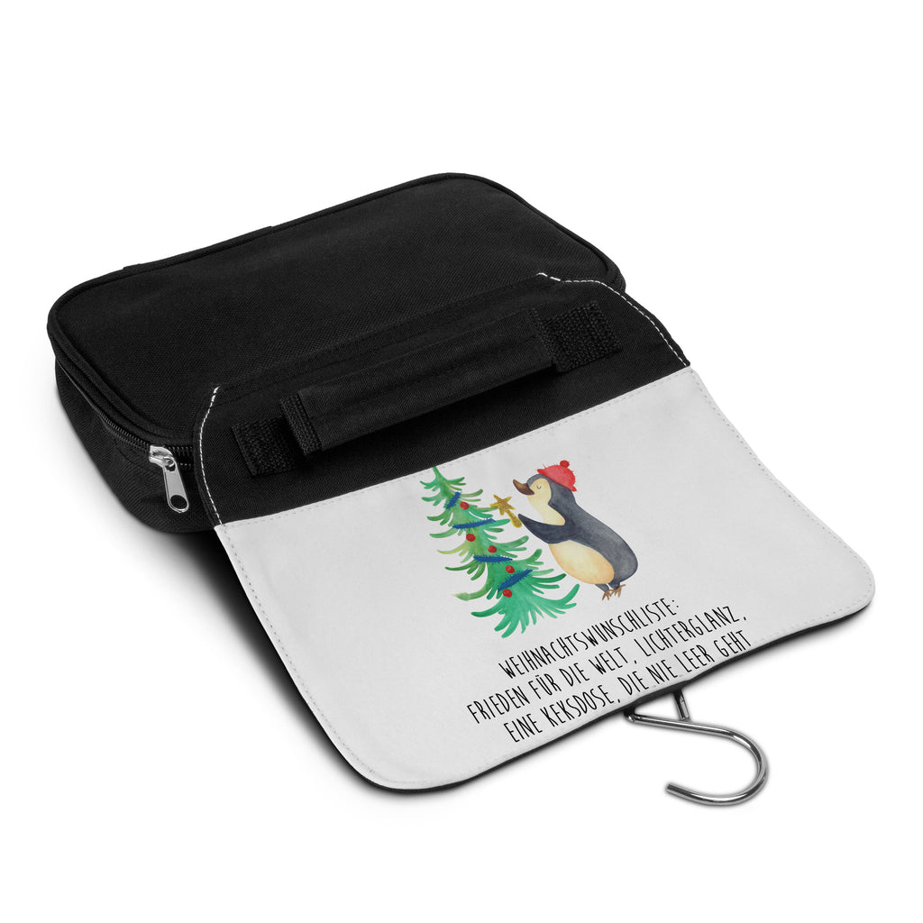 Kulturbeutel Pinguin Weihnachtsbaum Kulturbeutel, Zum Aufhängen, Waschtasche, Kosmetiktasche, Damen, Herren, Aufbewahrungstasche, Schminktasche, Kosmetikbeutel, Organizer, Kulturtasche, Schminkutensil, Winter, Weihnachten, Weihnachtsdeko, Nikolaus, Advent, Heiligabend, Wintermotiv, Pinguin