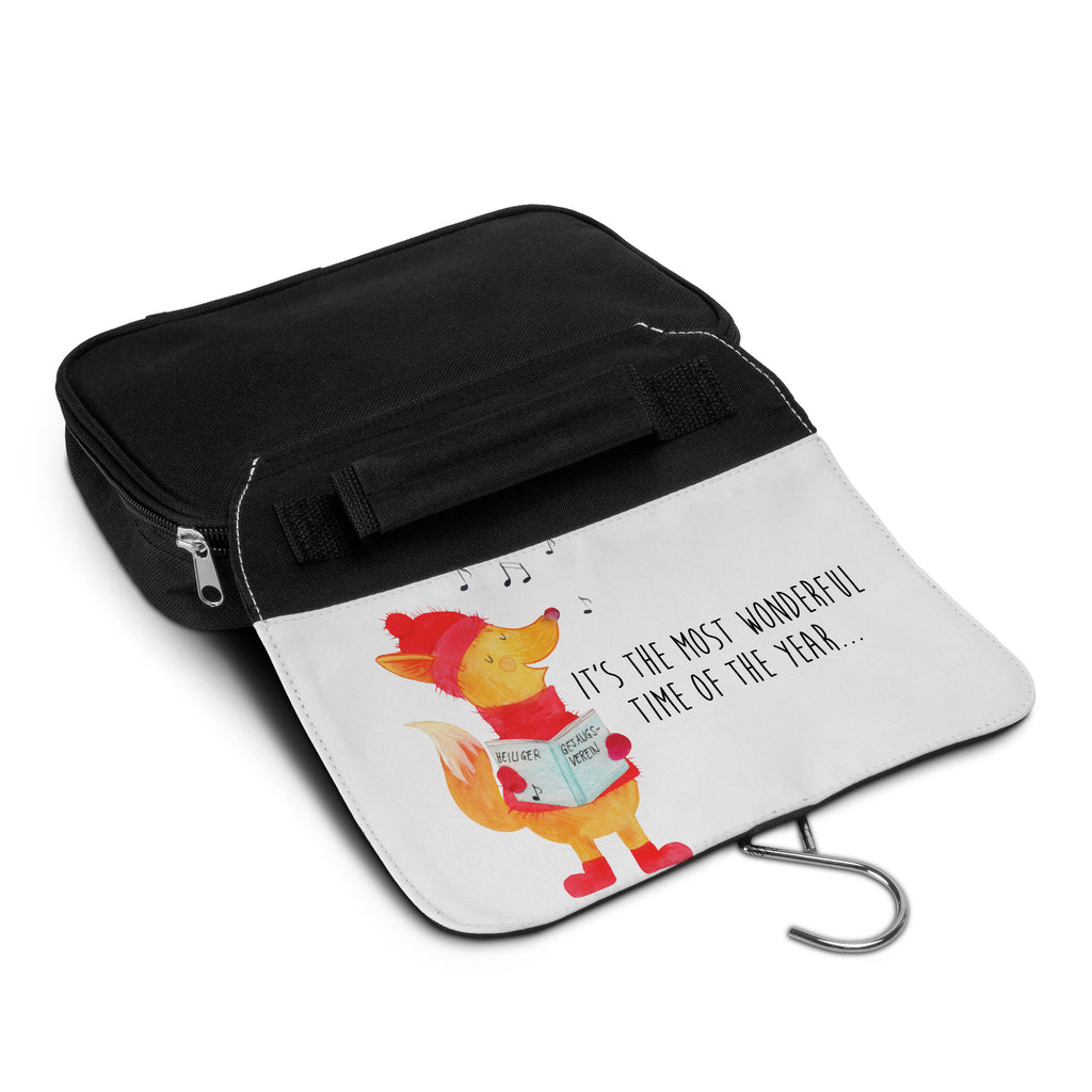Kulturbeutel Fuchs Sänger Kulturbeutel, Zum Aufhängen, Waschtasche, Kosmetiktasche, Damen, Herren, Aufbewahrungstasche, Schminktasche, Kosmetikbeutel, Organizer, Kulturtasche, Schminkutensil, Winter, Weihnachten, Weihnachtsdeko, Nikolaus, Advent, Heiligabend, Wintermotiv, Fuchs, Füchse, Sänger, Geschenk Sänger, Singen, Weihnachtslieder
