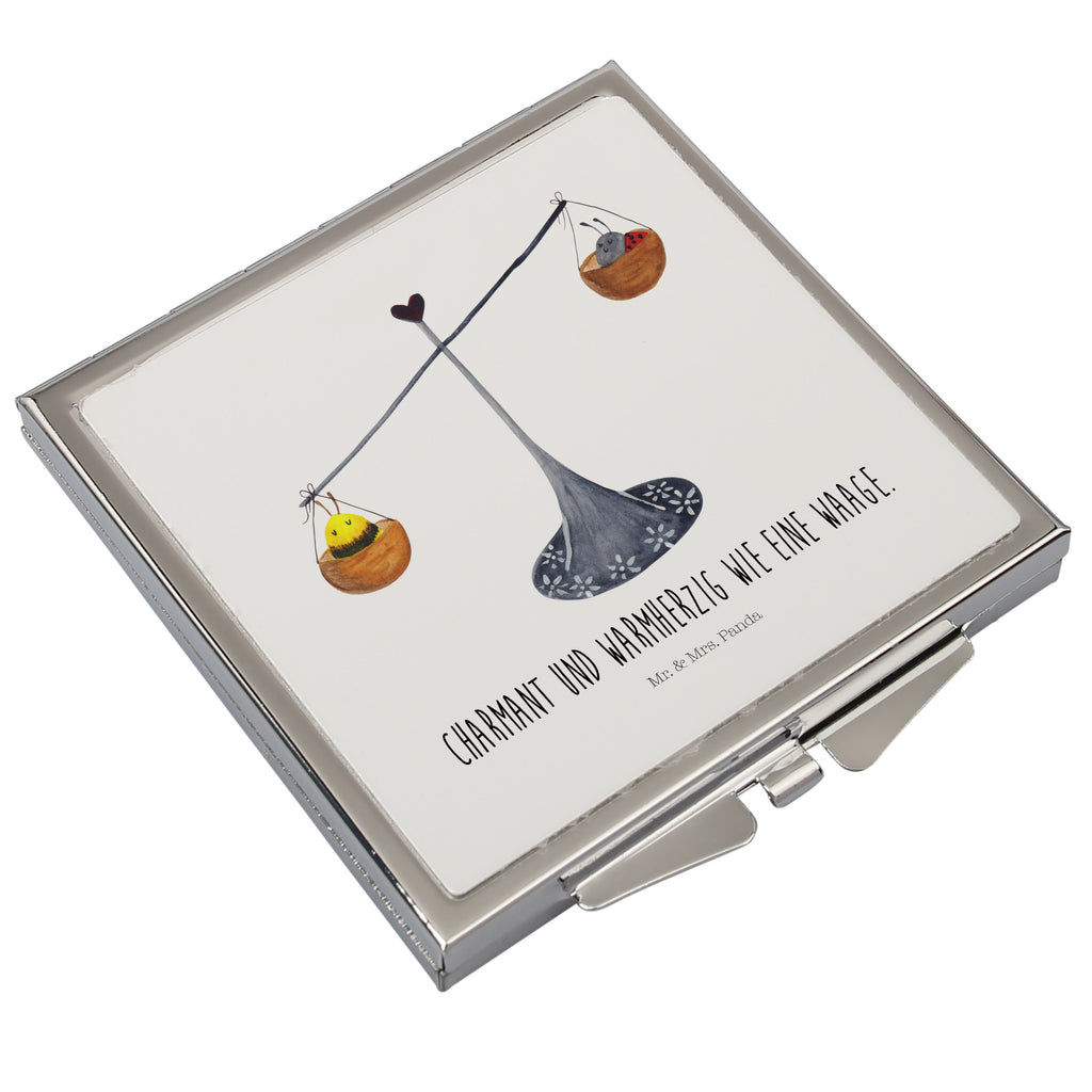 Handtaschenspiegel quadratisch Sternzeichen Waage Spiegel, Handtasche, Quadrat, silber, schminken, Schminkspiegel, Tierkreiszeichen, Sternzeichen, Horoskop, Astrologie, Aszendent, Waage, Waage Geschenk, Waage Sternzeichen, Geschenk Oktober, Geschenk September, Geburtstag Oktober, Geburtstag September, Gleichgewicht, Marienkäfer, Hummel, Biene