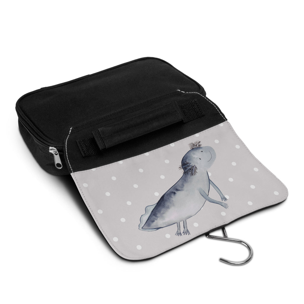 Kulturbeutel Axolotl schwimmt Kulturbeutel, Zum Aufhängen, Waschtasche, Kosmetiktasche, Damen, Herren, Aufbewahrungstasche, Schminktasche, Kosmetikbeutel, Organizer, Kulturtasche, Schminkutensil, Axolotl, Molch, Axolot, Schwanzlurch, Lurch, Lurche, Problem, Probleme, Lösungen, Motivation