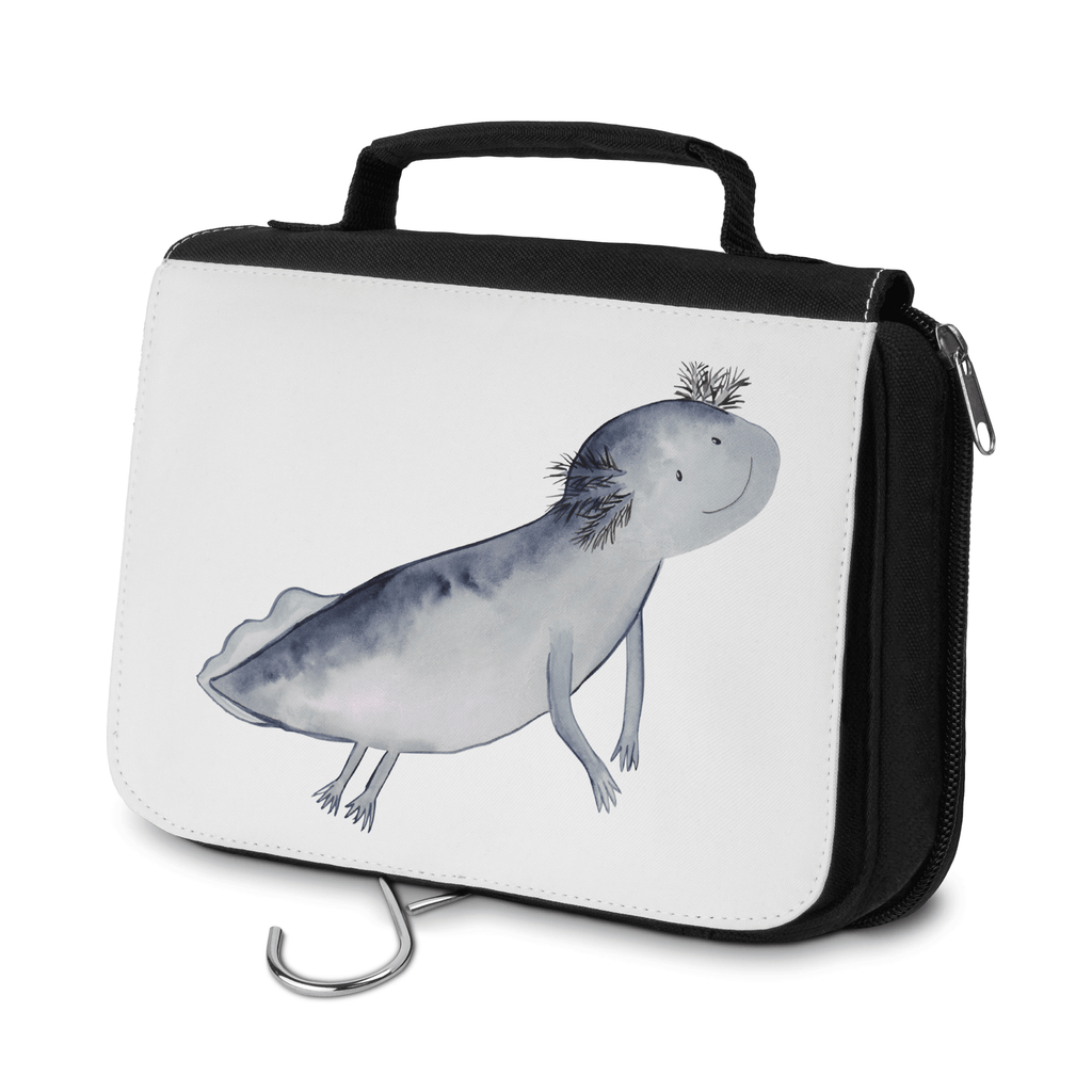 Kulturbeutel Axolotl schwimmt Kulturbeutel, Zum Aufhängen, Waschtasche, Kosmetiktasche, Damen, Herren, Aufbewahrungstasche, Schminktasche, Kosmetikbeutel, Organizer, Kulturtasche, Schminkutensil, Axolotl, Molch, Axolot, Schwanzlurch, Lurch, Lurche, Problem, Probleme, Lösungen, Motivation
