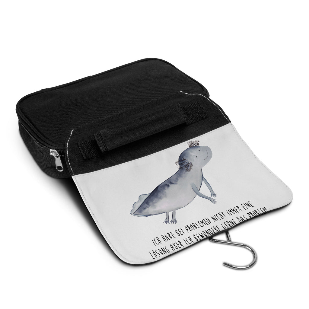 Kulturbeutel Axolotl schwimmt Kulturbeutel, Zum Aufhängen, Waschtasche, Kosmetiktasche, Damen, Herren, Aufbewahrungstasche, Schminktasche, Kosmetikbeutel, Organizer, Kulturtasche, Schminkutensil, Axolotl, Molch, Axolot, Schwanzlurch, Lurch, Lurche, Problem, Probleme, Lösungen, Motivation