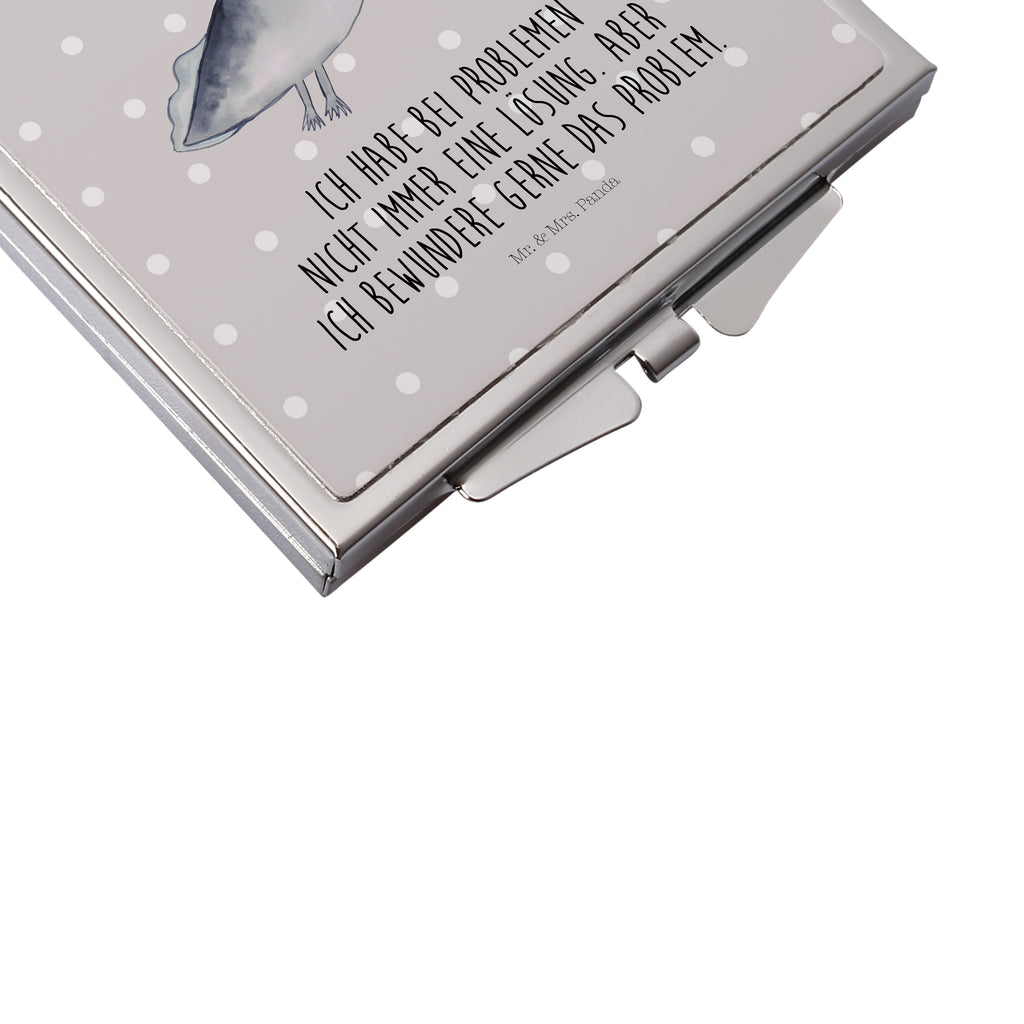 Handtaschenspiegel quadratisch Axolotl schwimmt Spiegel, Handtasche, Quadrat, silber, schminken, Schminkspiegel, Axolotl, Molch, Axolot, Schwanzlurch, Lurch, Lurche, Problem, Probleme, Lösungen, Motivation