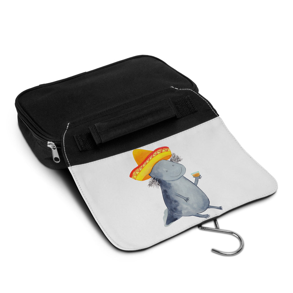 Kulturbeutel Axolotl Tequila Kulturbeutel, Zum Aufhängen, Waschtasche, Kosmetiktasche, Damen, Herren, Aufbewahrungstasche, Schminktasche, Kosmetikbeutel, Organizer, Kulturtasche, Schminkutensil, Axolotl, Molch, Mexico, Mexiko, Sombrero, Zitrone, Tequila, Motivation, Spruch, Schwanzlurch, Lurch, Lurche, Axolot, Feuerdrache, Feuersalamander