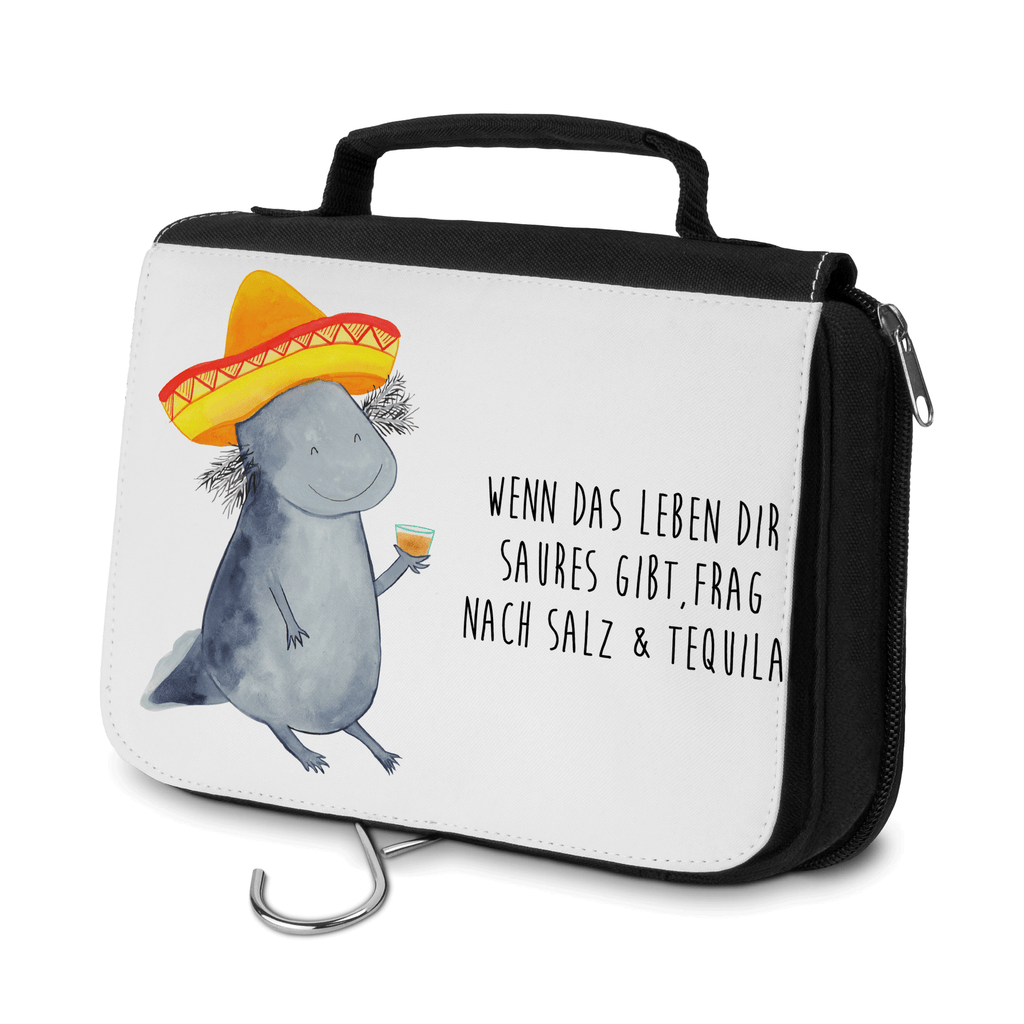 Kulturbeutel Axolotl Tequila Kulturbeutel, Zum Aufhängen, Waschtasche, Kosmetiktasche, Damen, Herren, Aufbewahrungstasche, Schminktasche, Kosmetikbeutel, Organizer, Kulturtasche, Schminkutensil, Axolotl, Molch, Mexico, Mexiko, Sombrero, Zitrone, Tequila, Motivation, Spruch, Schwanzlurch, Lurch, Lurche, Axolot, Feuerdrache, Feuersalamander