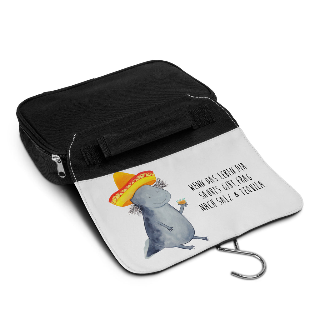 Kulturbeutel Axolotl Tequila Kulturbeutel, Zum Aufhängen, Waschtasche, Kosmetiktasche, Damen, Herren, Aufbewahrungstasche, Schminktasche, Kosmetikbeutel, Organizer, Kulturtasche, Schminkutensil, Axolotl, Molch, Mexico, Mexiko, Sombrero, Zitrone, Tequila, Motivation, Spruch, Schwanzlurch, Lurch, Lurche, Axolot, Feuerdrache, Feuersalamander