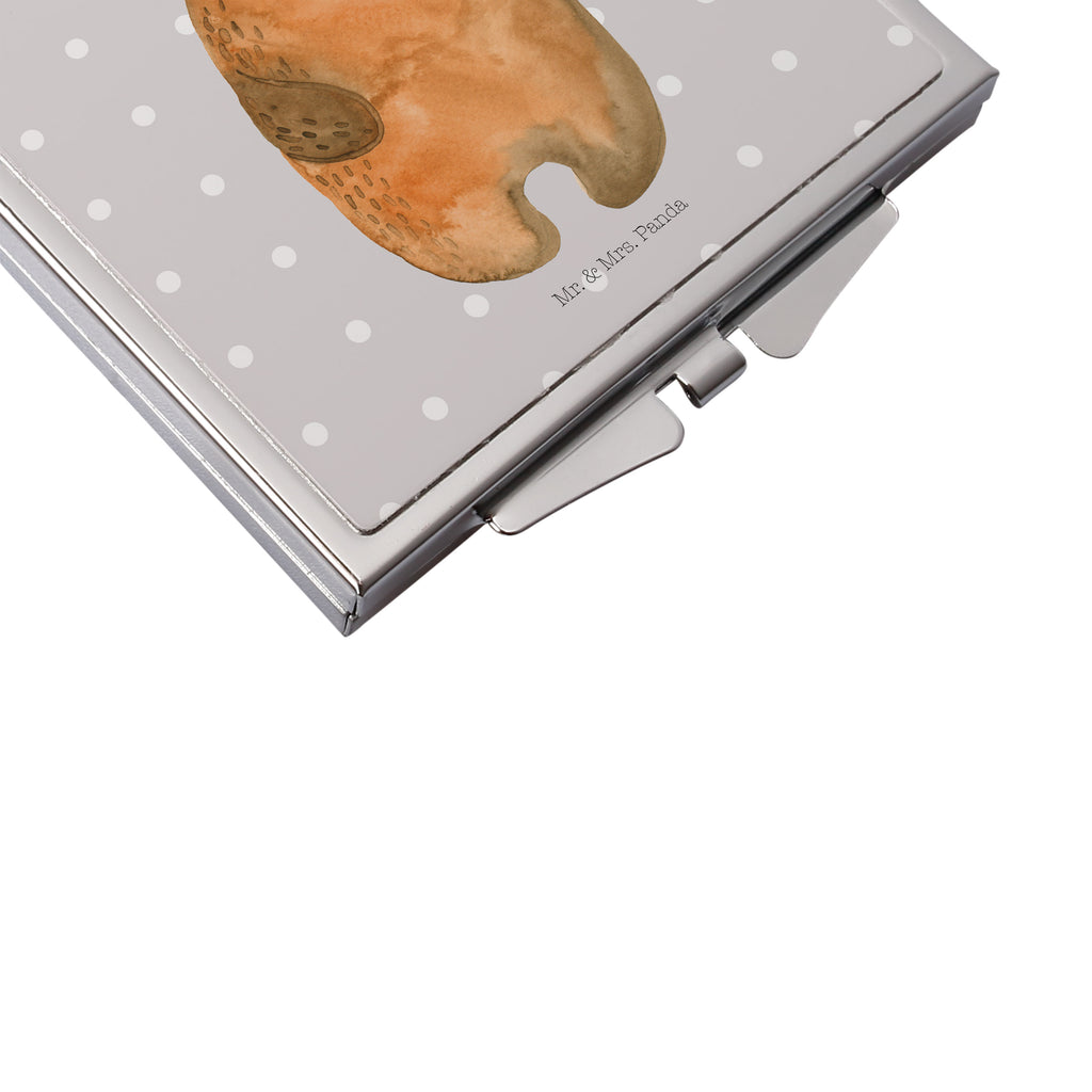 Handtaschenspiegel quadratisch Prüfungsbär Spiegel, Handtasche, Quadrat, silber, schminken, Schminkspiegel, Bär, Teddy, Teddybär, Abitur, Prüfungen, Prüfung bestanden, Abschluss, Zeugnis, Abschlusszeugnis