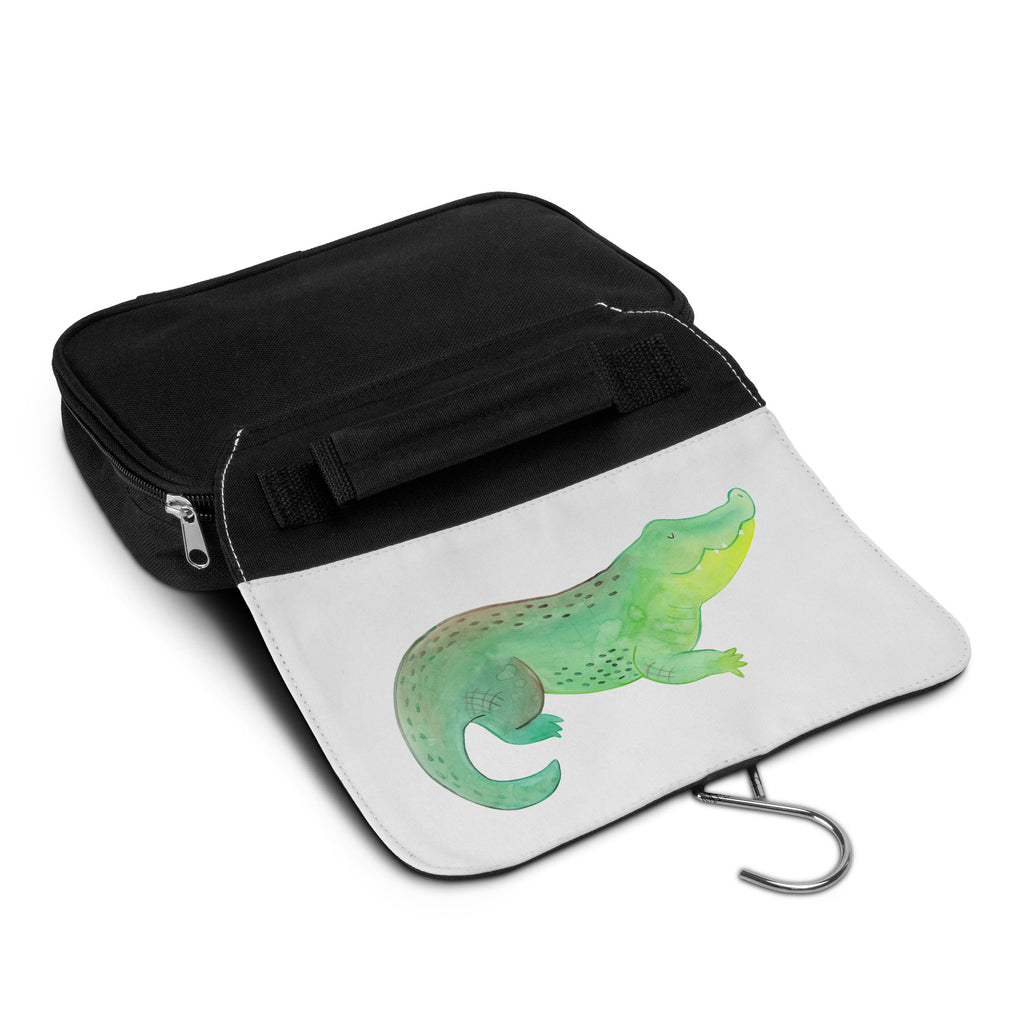Kulturbeutel Krokodil Kulturbeutel, Zum Aufhängen, Waschtasche, Kosmetiktasche, Damen, Herren, Aufbewahrungstasche, Schminktasche, Kosmetikbeutel, Organizer, Kulturtasche, Schminkutensil, Meerestiere, Meer, Urlaub, Krokodil, Krokodile, verrückt sein, spontan sein, Abenteuerlust, Reiselust, Freundin, beste Freundin, Lieblingsmensch