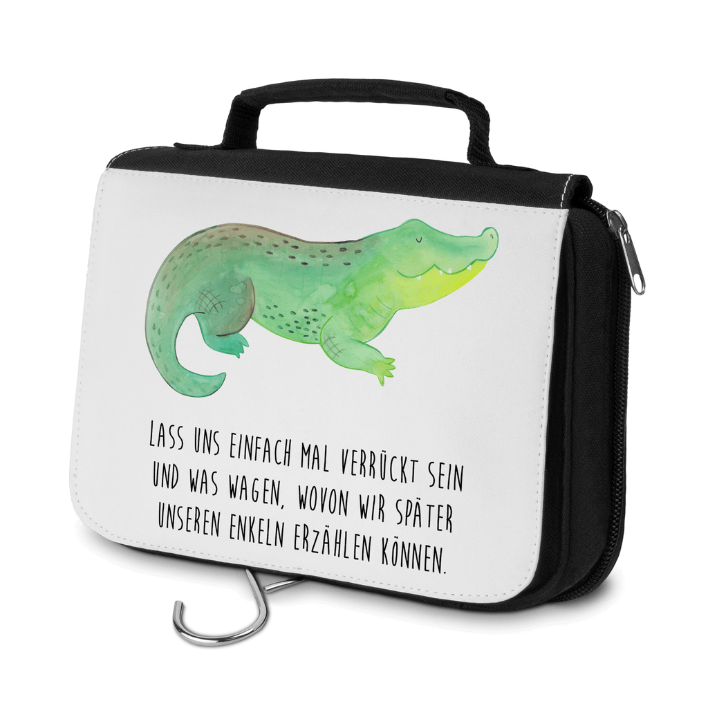 Kulturbeutel Krokodil Kulturbeutel, Zum Aufhängen, Waschtasche, Kosmetiktasche, Damen, Herren, Aufbewahrungstasche, Schminktasche, Kosmetikbeutel, Organizer, Kulturtasche, Schminkutensil, Meerestiere, Meer, Urlaub, Krokodil, Krokodile, verrückt sein, spontan sein, Abenteuerlust, Reiselust, Freundin, beste Freundin, Lieblingsmensch