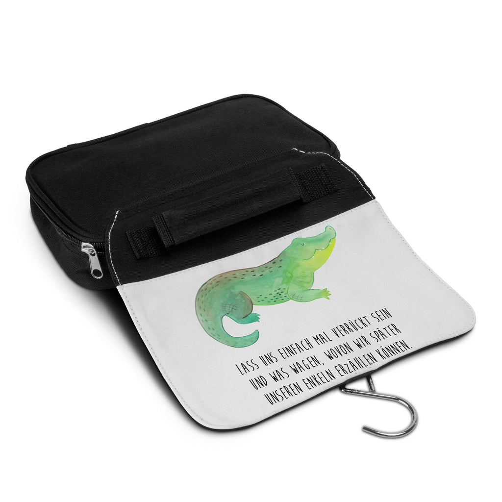Kulturbeutel Krokodil Kulturbeutel, Zum Aufhängen, Waschtasche, Kosmetiktasche, Damen, Herren, Aufbewahrungstasche, Schminktasche, Kosmetikbeutel, Organizer, Kulturtasche, Schminkutensil, Meerestiere, Meer, Urlaub, Krokodil, Krokodile, verrückt sein, spontan sein, Abenteuerlust, Reiselust, Freundin, beste Freundin, Lieblingsmensch