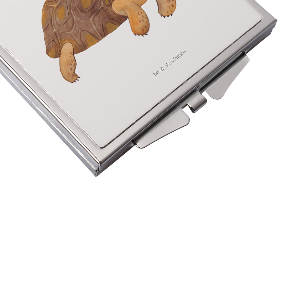 Handtaschenspiegel quadratisch Schildkröte marschiert Spiegel, Handtasche, Quadrat, silber, schminken, Schminkspiegel, Meerestiere, Meer, Urlaub, Schildkröte, Schildkröten, get lost, Abenteuer, Reiselust, Inspiration, Neustart, Motivation, Lieblingsmensch